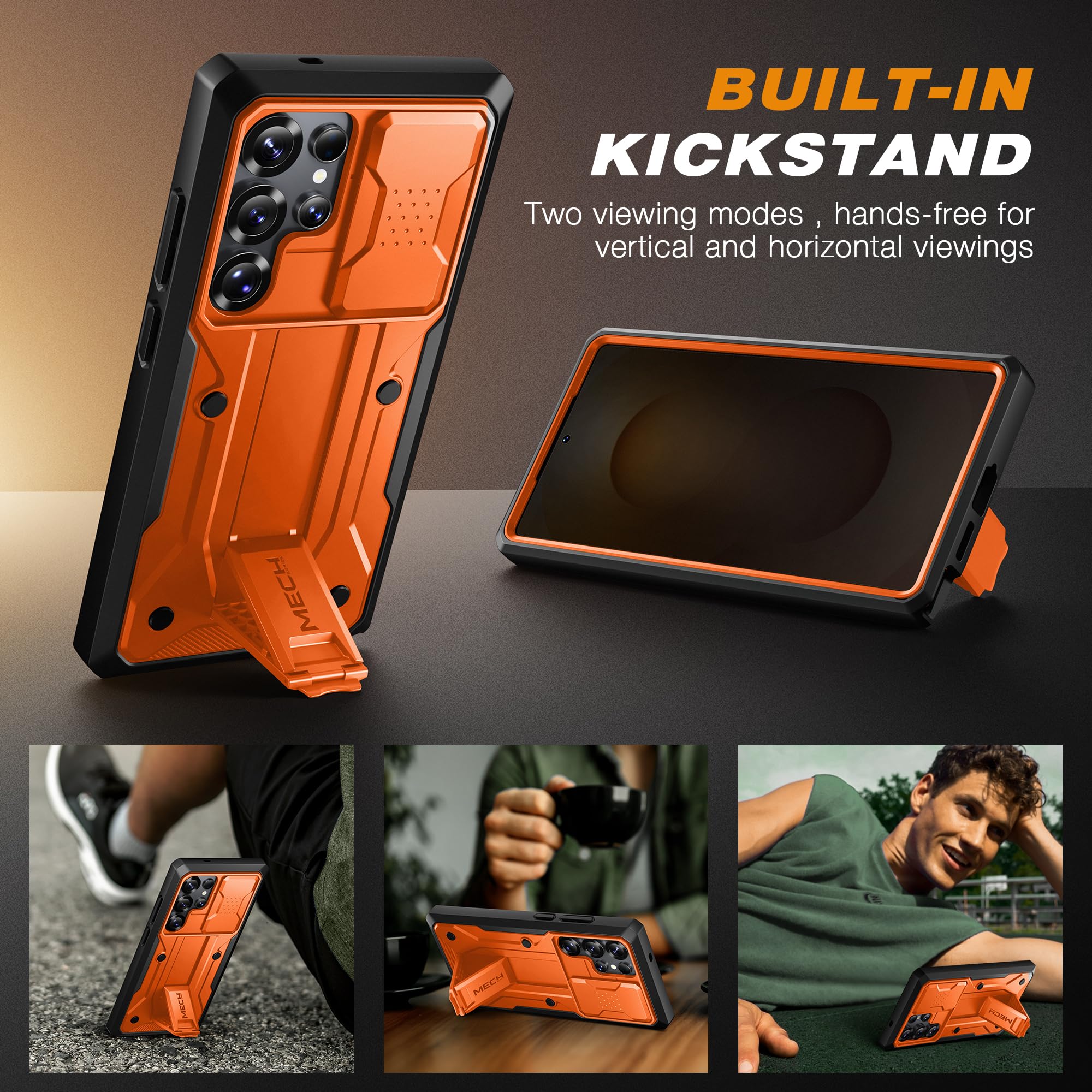 Foto 8 pulgar | Funda Tongate Para Samsung Galaxy S25 Ultra Con Privacidad Naranja - Venta Internacional.