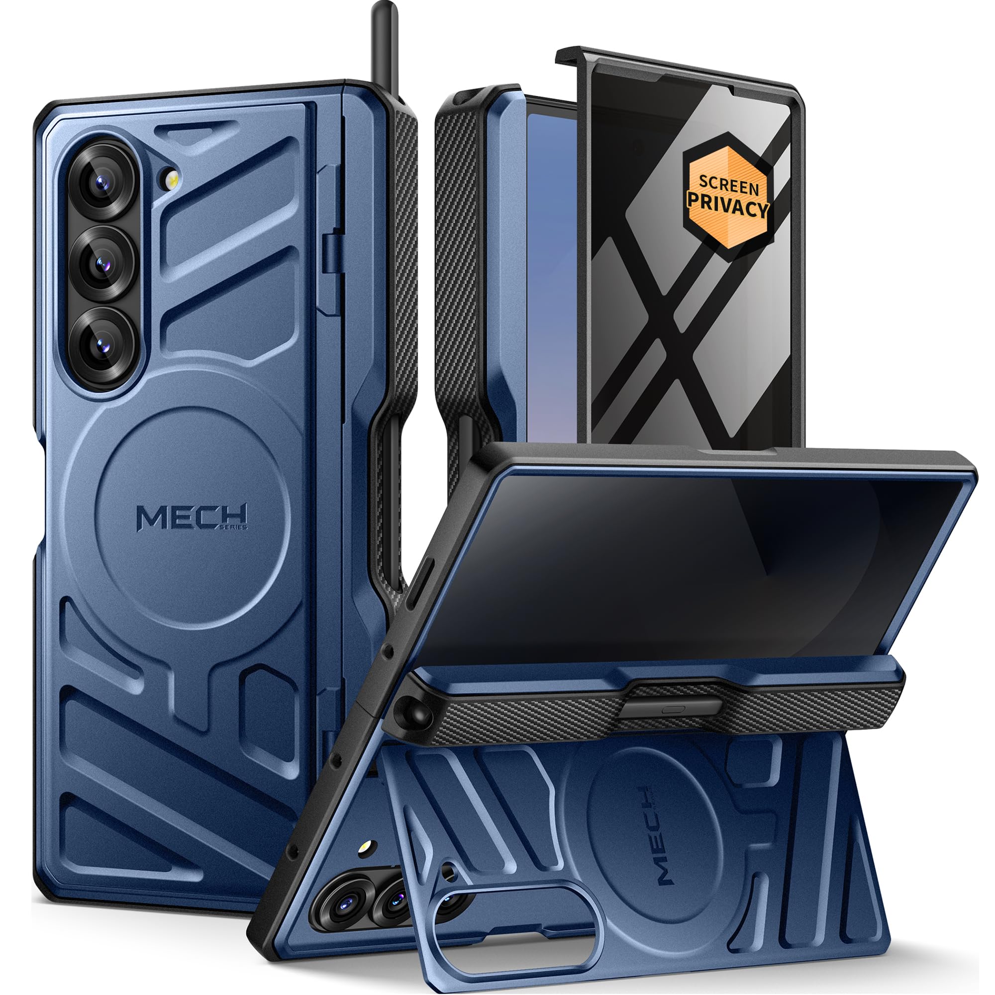 Funda Magnética Tongate Para Samsung Galaxy Z Fold 6, Color Azul - Venta Internacional.