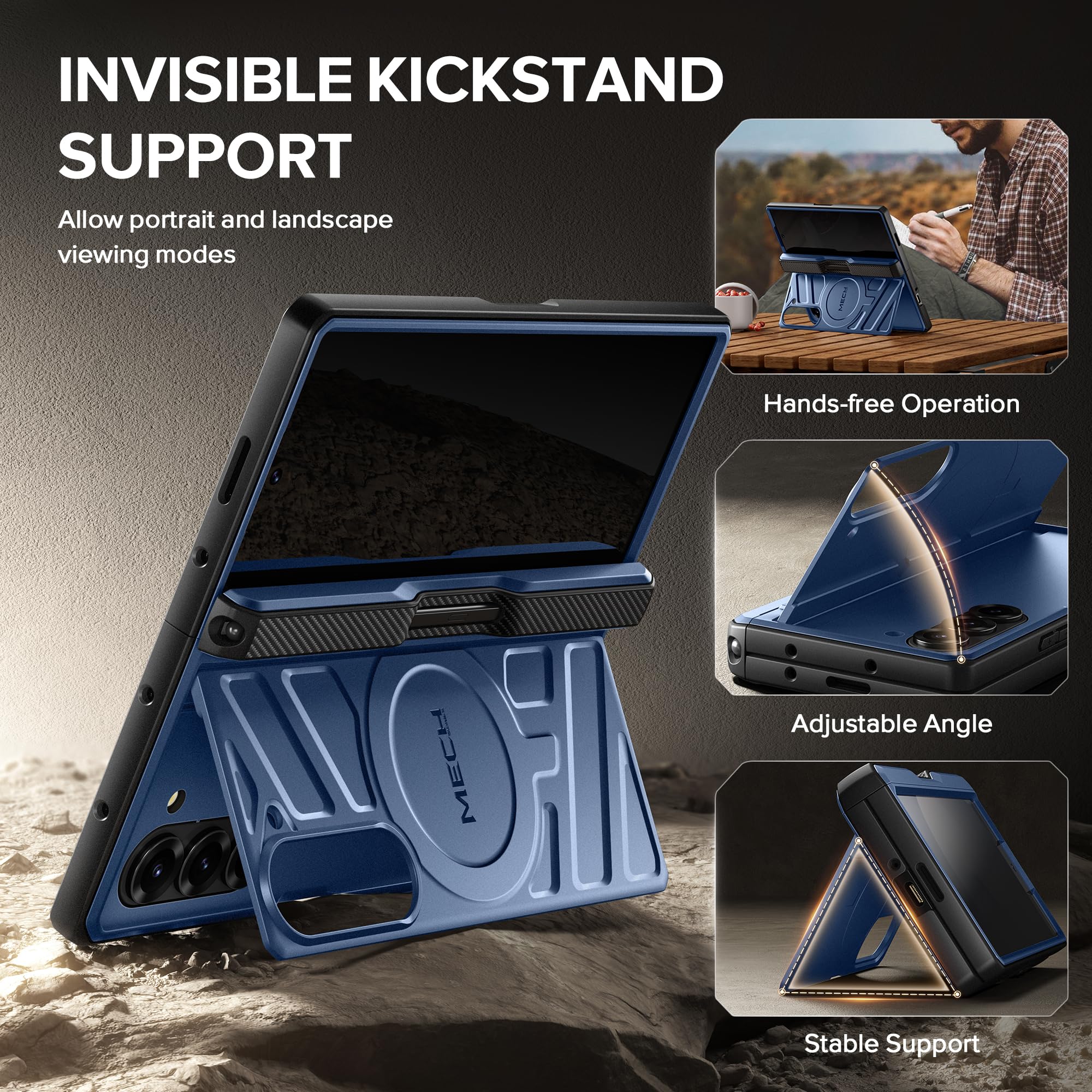 Foto 6 pulgar | Funda Magnética Tongate Para Samsung Galaxy Z Fold 6, Color Azul - Venta Internacional.