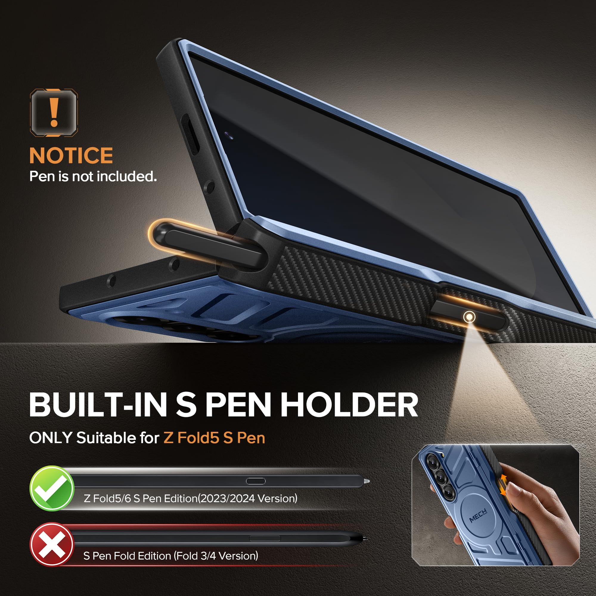Foto 7 pulgar | Funda Magnética Tongate Para Samsung Galaxy Z Fold 6, Color Azul - Venta Internacional.