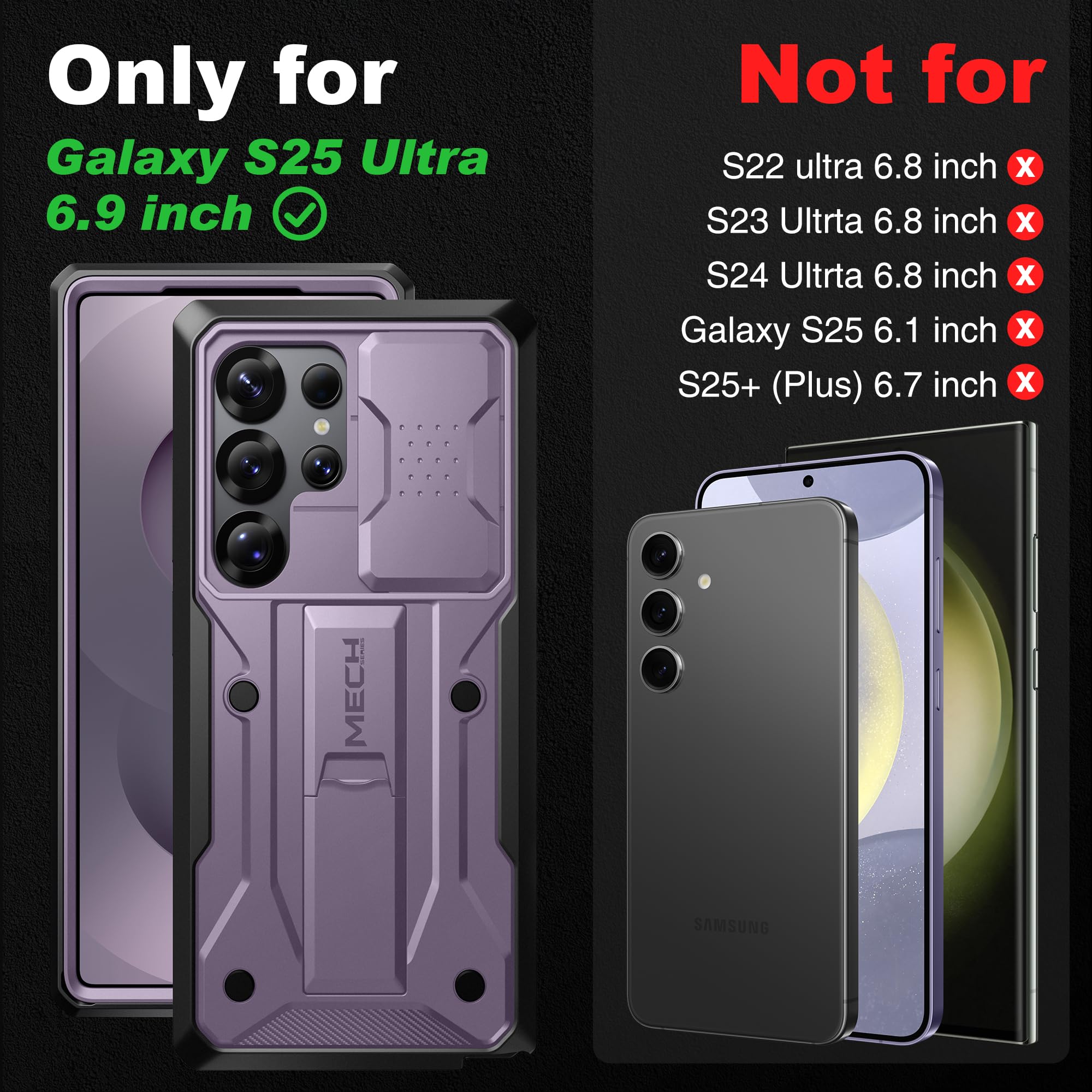 Foto 3 pulgar | Funda Tongate Para Samsung Galaxy S25 Ultra Con Cámara Deslizante - Venta Internacional.