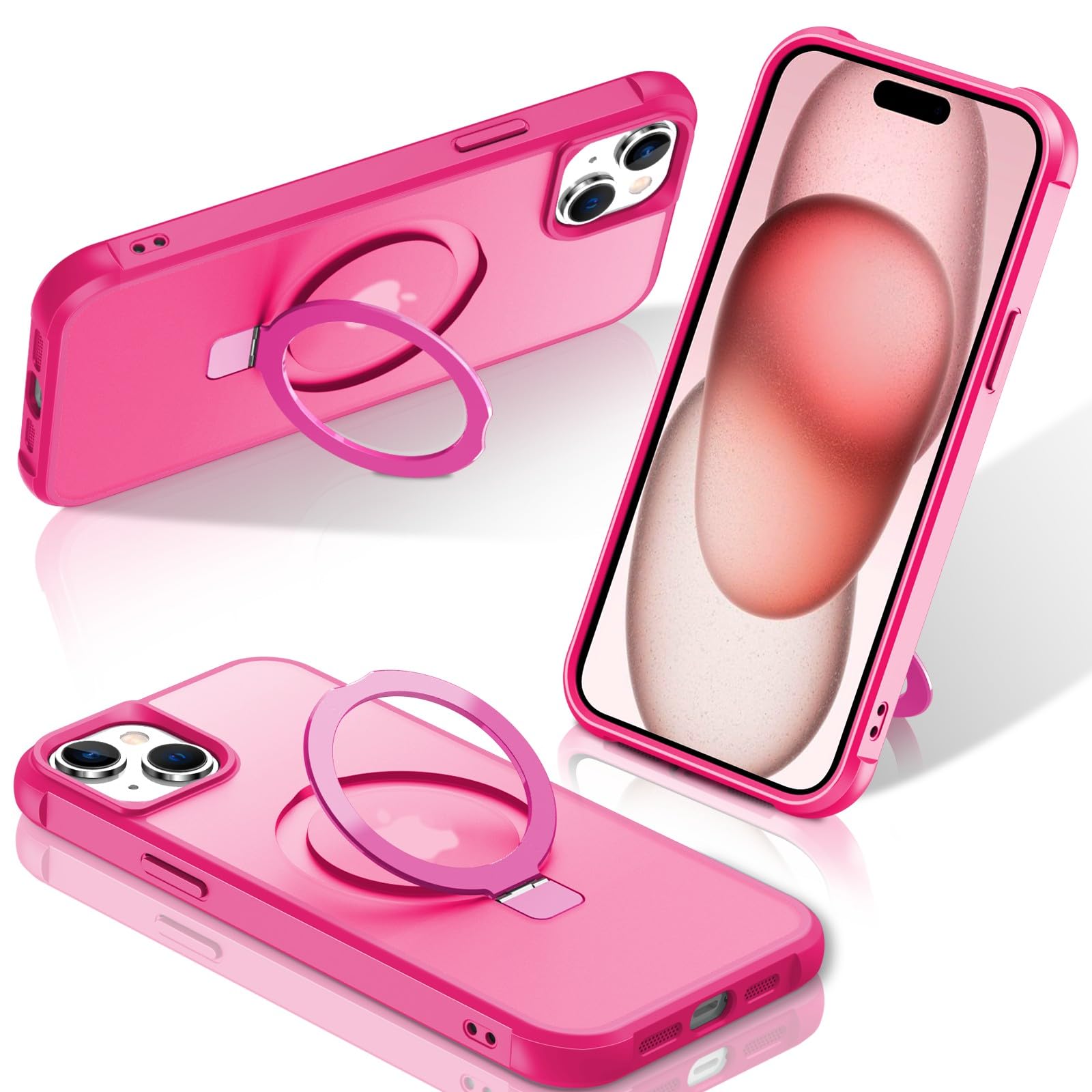 Foto 2 pulgar | Funda Para Teléfono Sterker Con Soporte Magnético Para Iphone 15 Plus Rose - Venta Internacional.