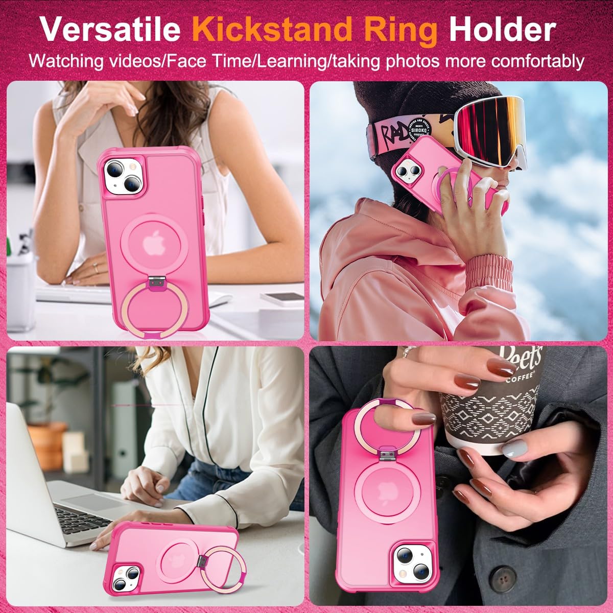 Foto 3 pulgar | Funda Para Teléfono Sterker Con Soporte Magnético Para Iphone 15 Plus Rose - Venta Internacional.