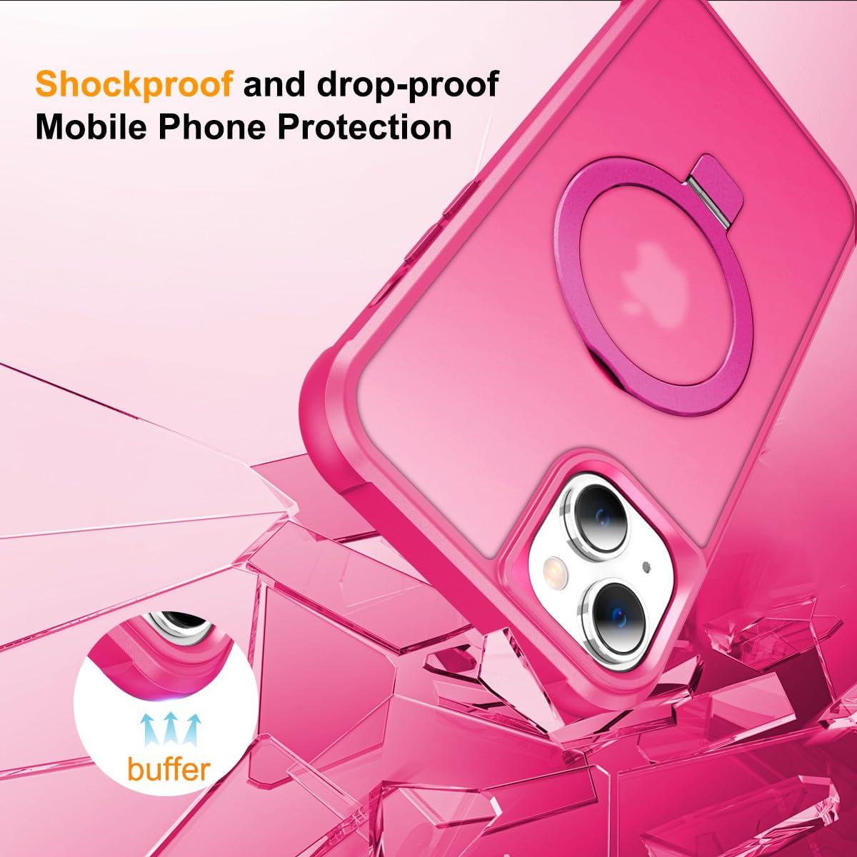 Foto 4 pulgar | Funda Para Teléfono Sterker Con Soporte Magnético Para Iphone 15 Plus Rose - Venta Internacional.