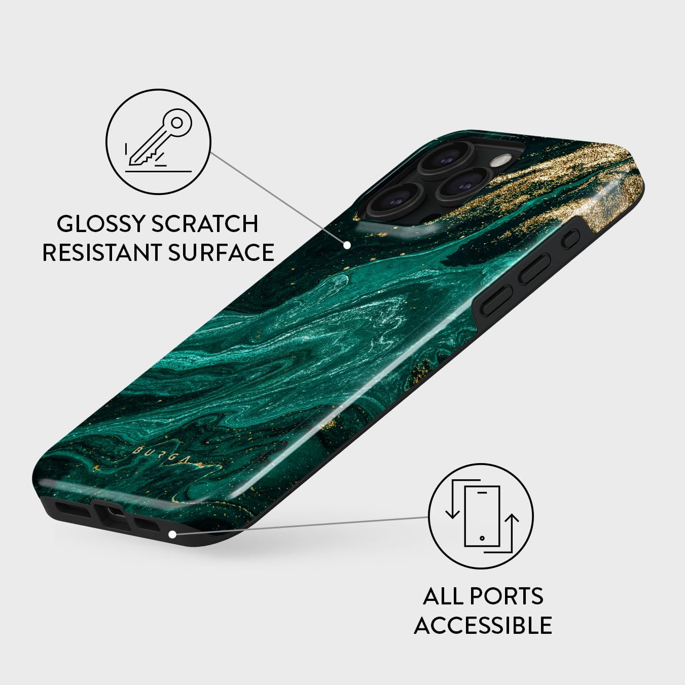 Foto 3 | Funda Para Teléfono Burga Compatible Con Iphone 15 Pro Max - Verde - Venta Internacional.