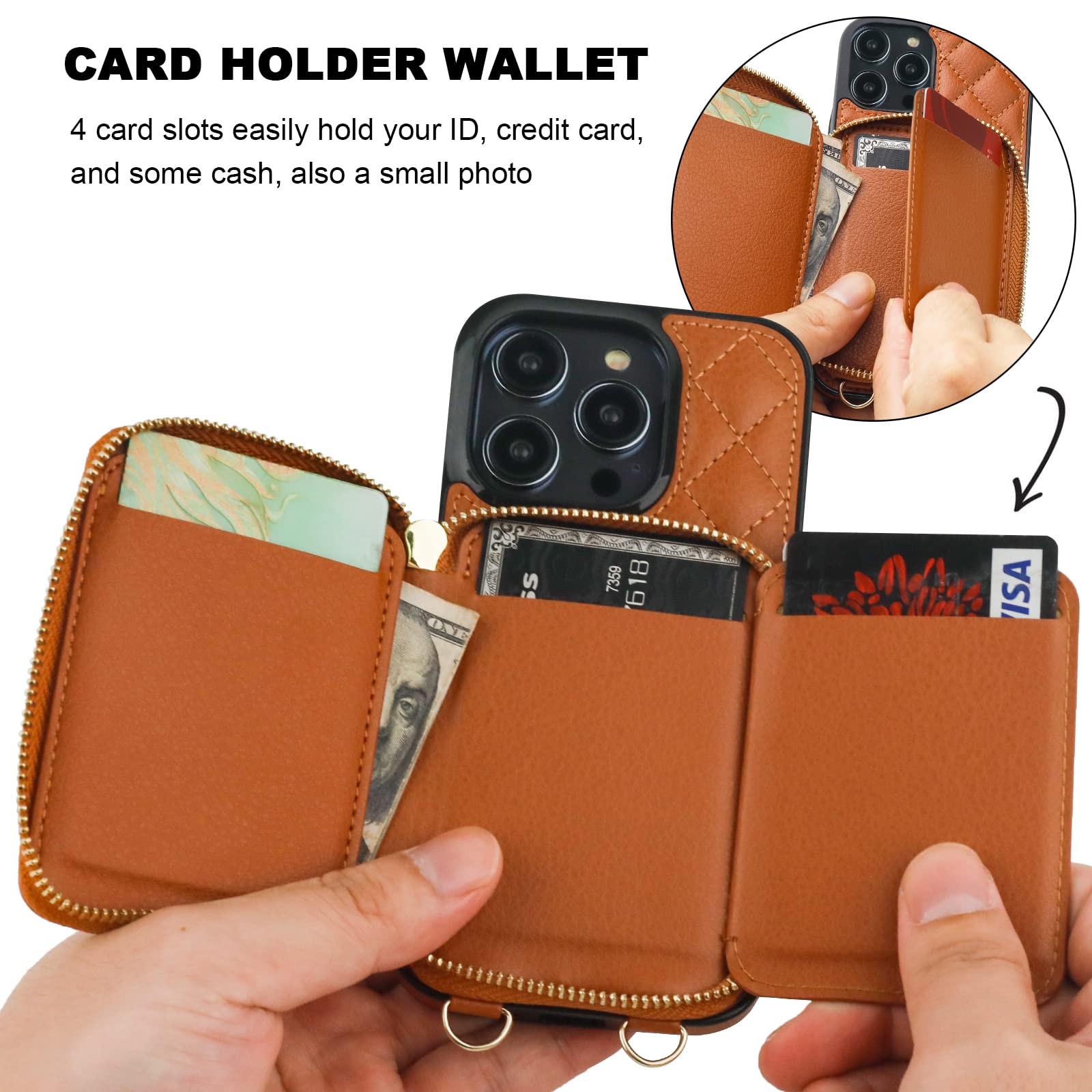 Foto 5 pulgar | Funda Tipo Cartera Tipo Bandolera Bocasal Para Iphone 14 Pro 6.1 - Venta Internacional.
