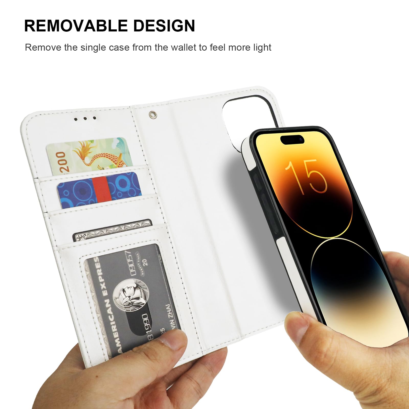 Foto 4 pulgar | Funda Tipo Cartera Bocasal Para Iphone 15 Pro Max Con Magsafe White - Venta Internacional.