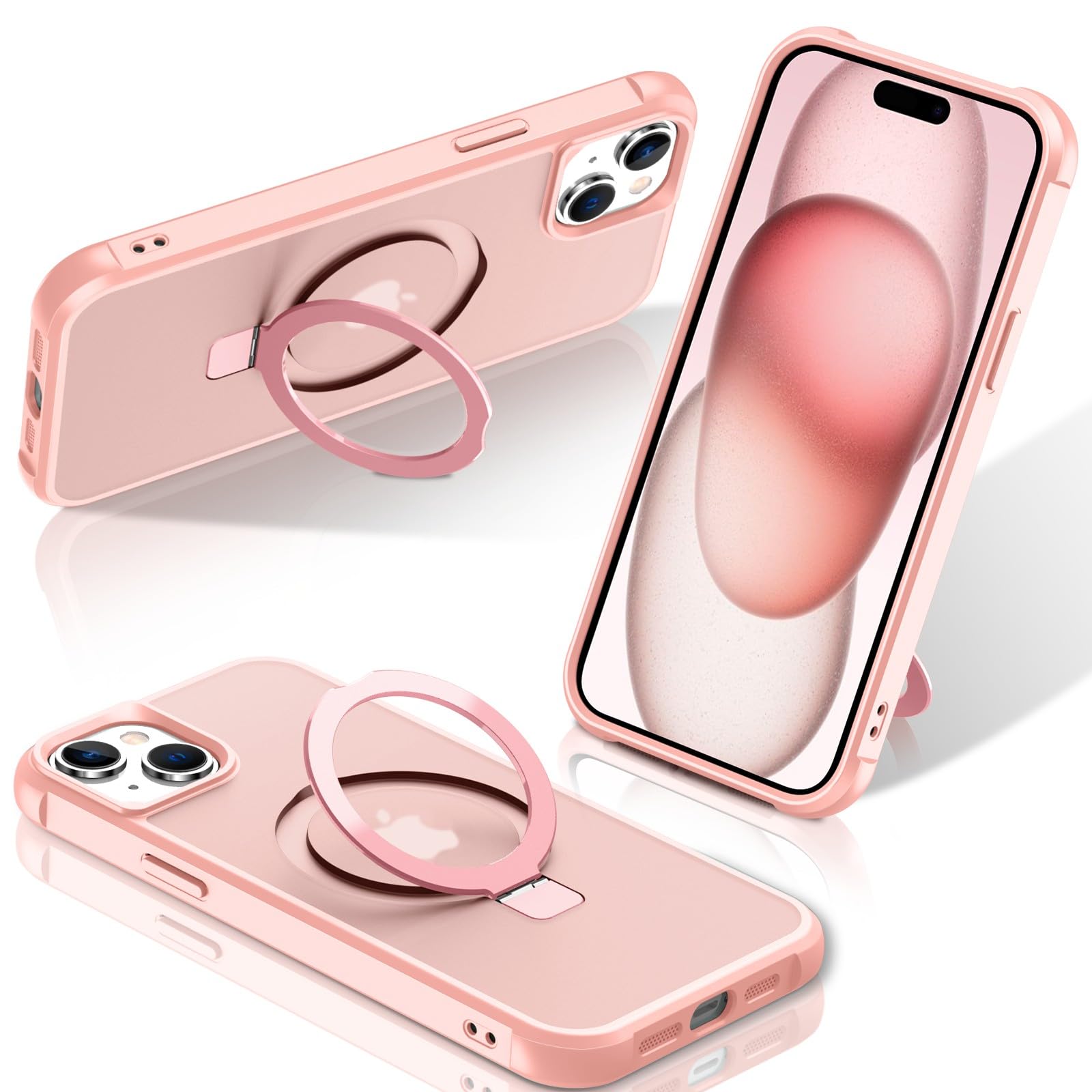 Foto 1 | Funda De Teléfono Sterker Con Soporte Magnético Para Iphone 15, Rosa - Venta Internacional.