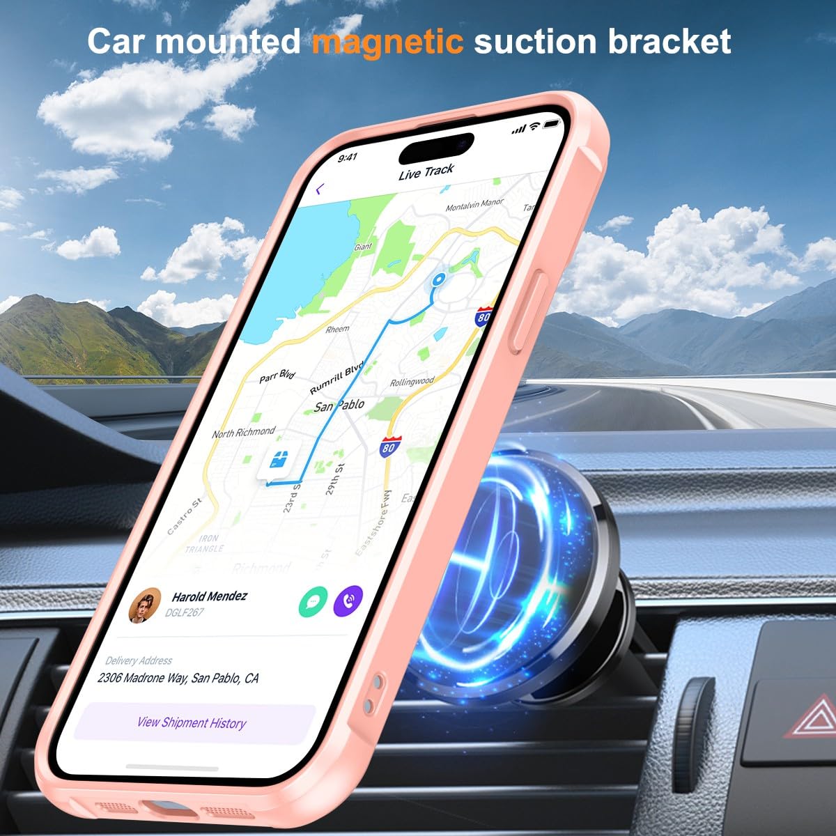Foto 6 pulgar | Funda De Teléfono Sterker Con Soporte Magnético Para Iphone 15, Rosa - Venta Internacional.