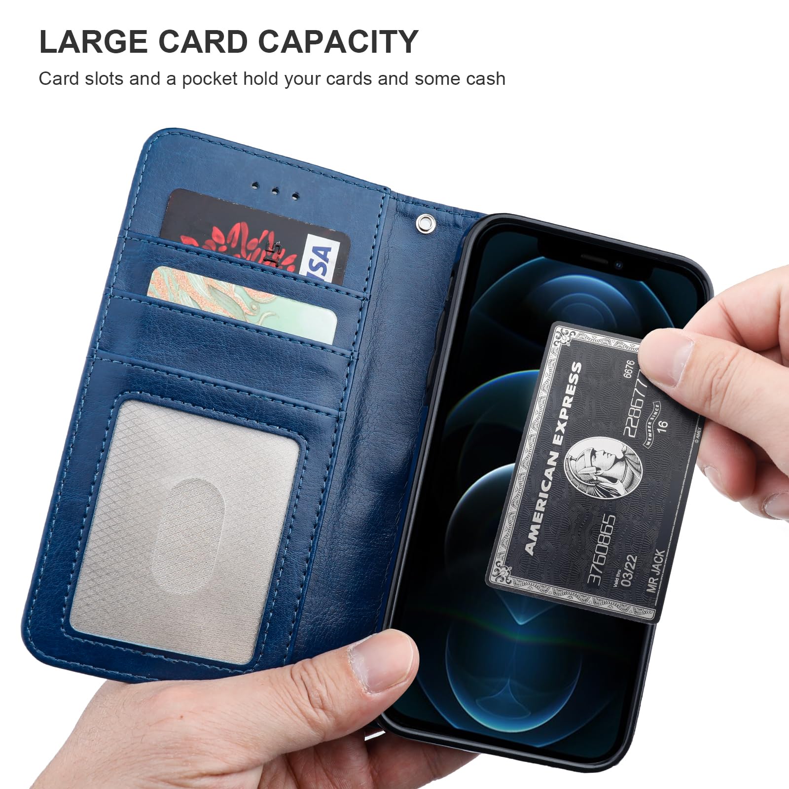 Foto 6 pulgar | Funda Tipo Cartera Bocasal Para Iphone 12/12 Pro Con Magsafe Blue - Venta Internacional.
