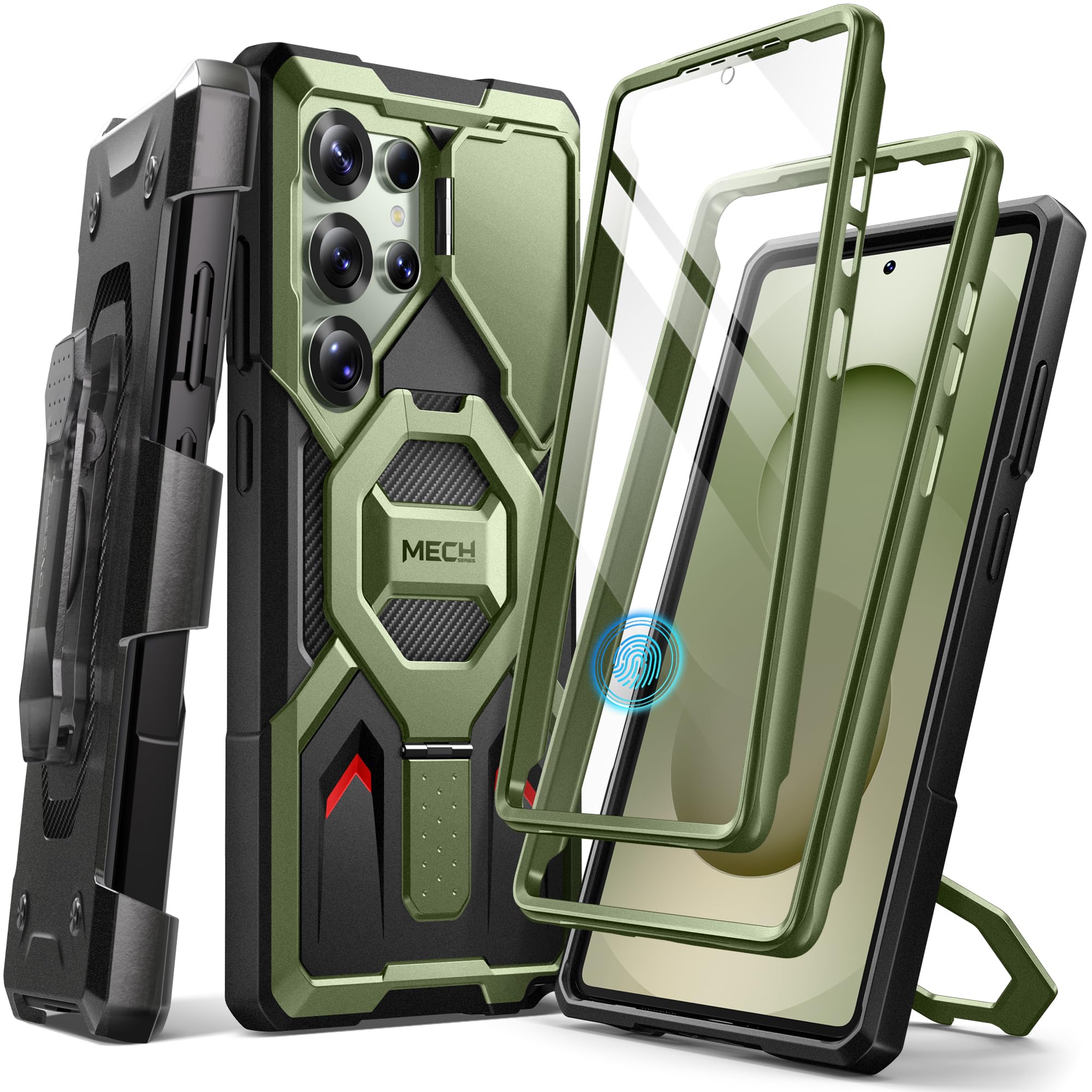 Foto 2 pulgar | Funda Tongate Con Soporte Magnético Para Samsung Galaxy S25 Ultra Green - Venta Internacional.
