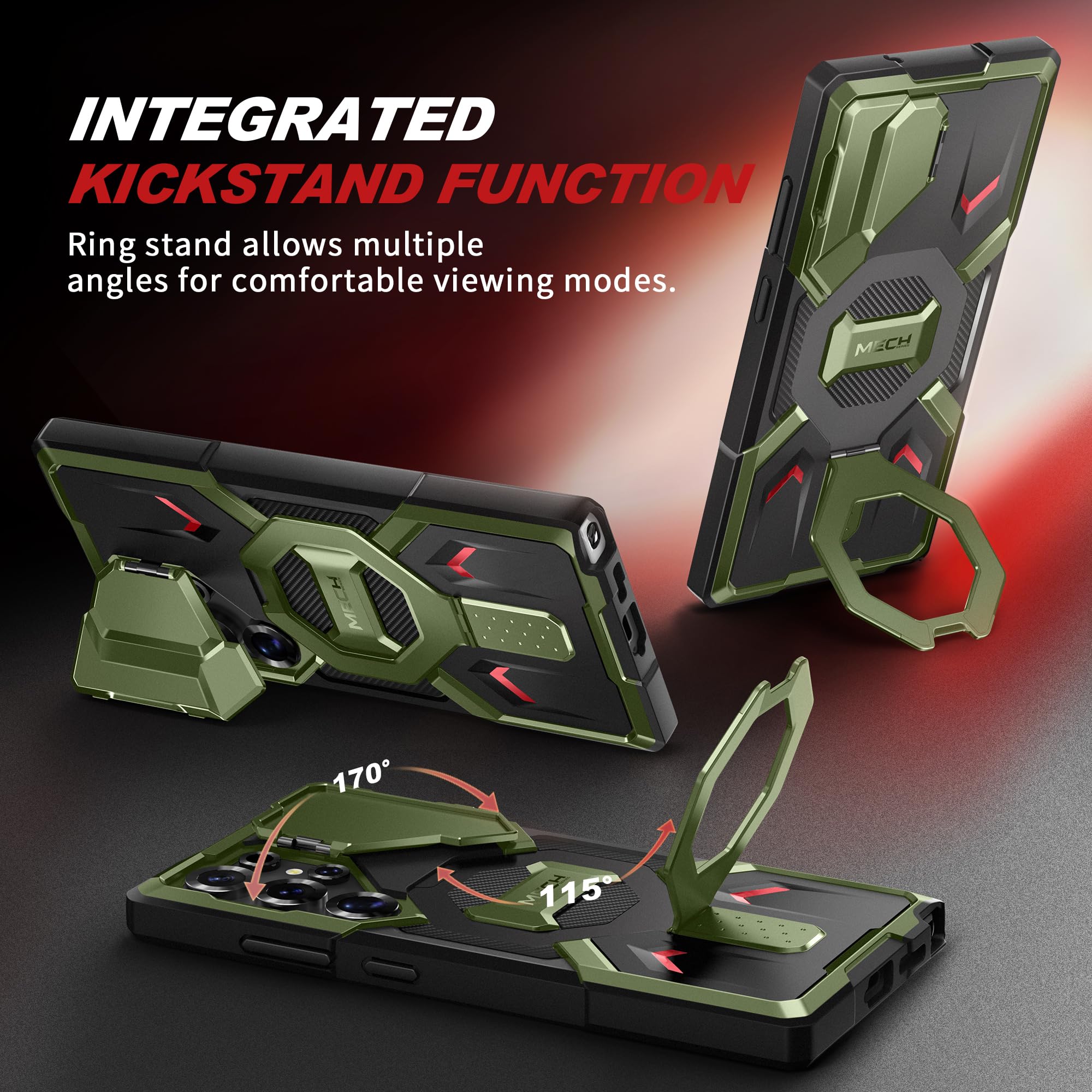 Foto 5 pulgar | Funda Tongate Con Soporte Magnético Para Samsung Galaxy S25 Ultra Green - Venta Internacional.