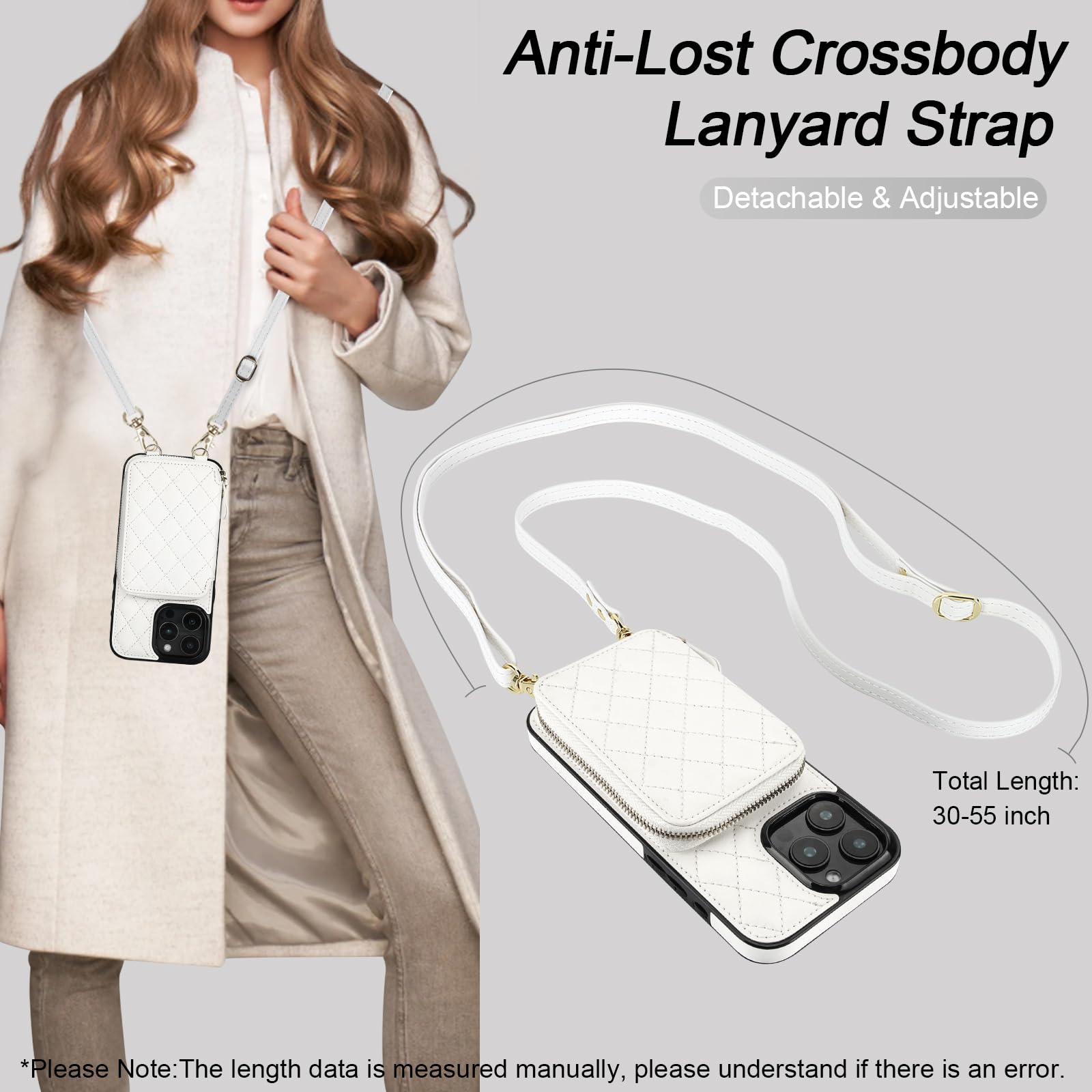 Foto 5 | Funda Tipo Cartera Tipo Bandolera Bocasal Para Iphone 16 Pro Max, Color Blanco - Venta Internacional.
