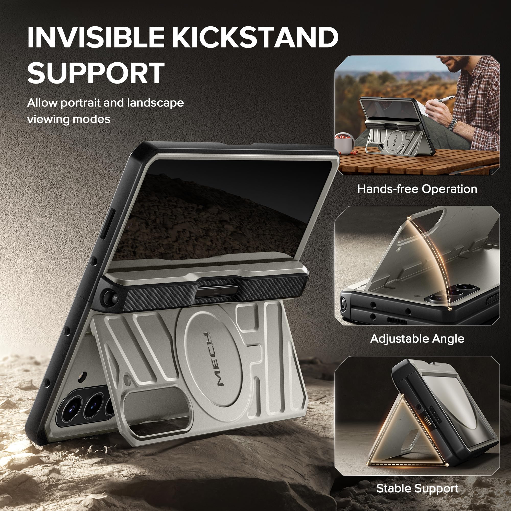 Foto 6 pulgar | Funda Magnética Tongate Para Samsung Galaxy Z Fold 5 5g - Venta Internacional.