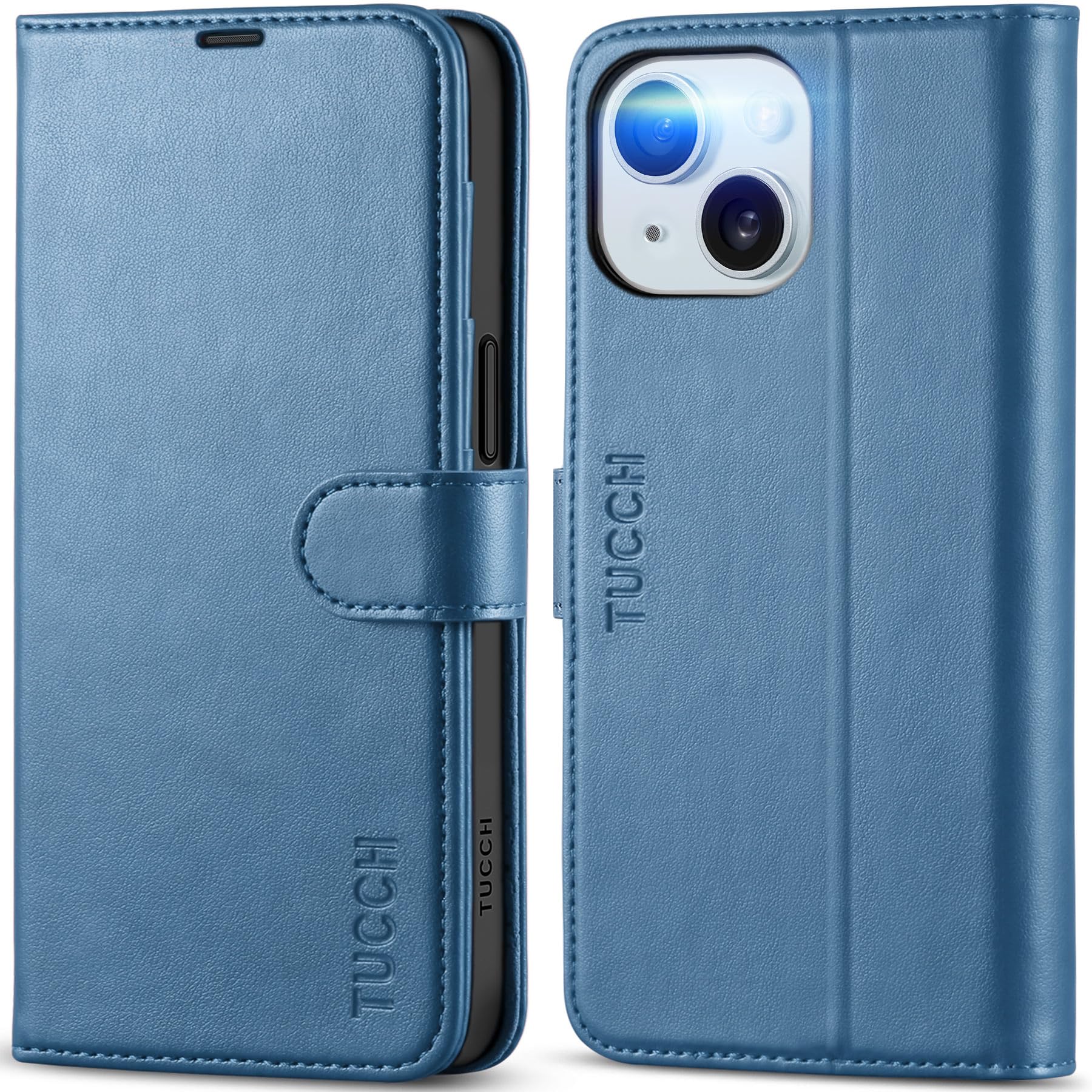 Foto 2 pulgar | Funda Tipo Cartera Tucch Para Iphone 15 De 6,1 Pulgadas Con 4 Ranuras Para Tarjetas, Color Azul Claro - Venta Intern