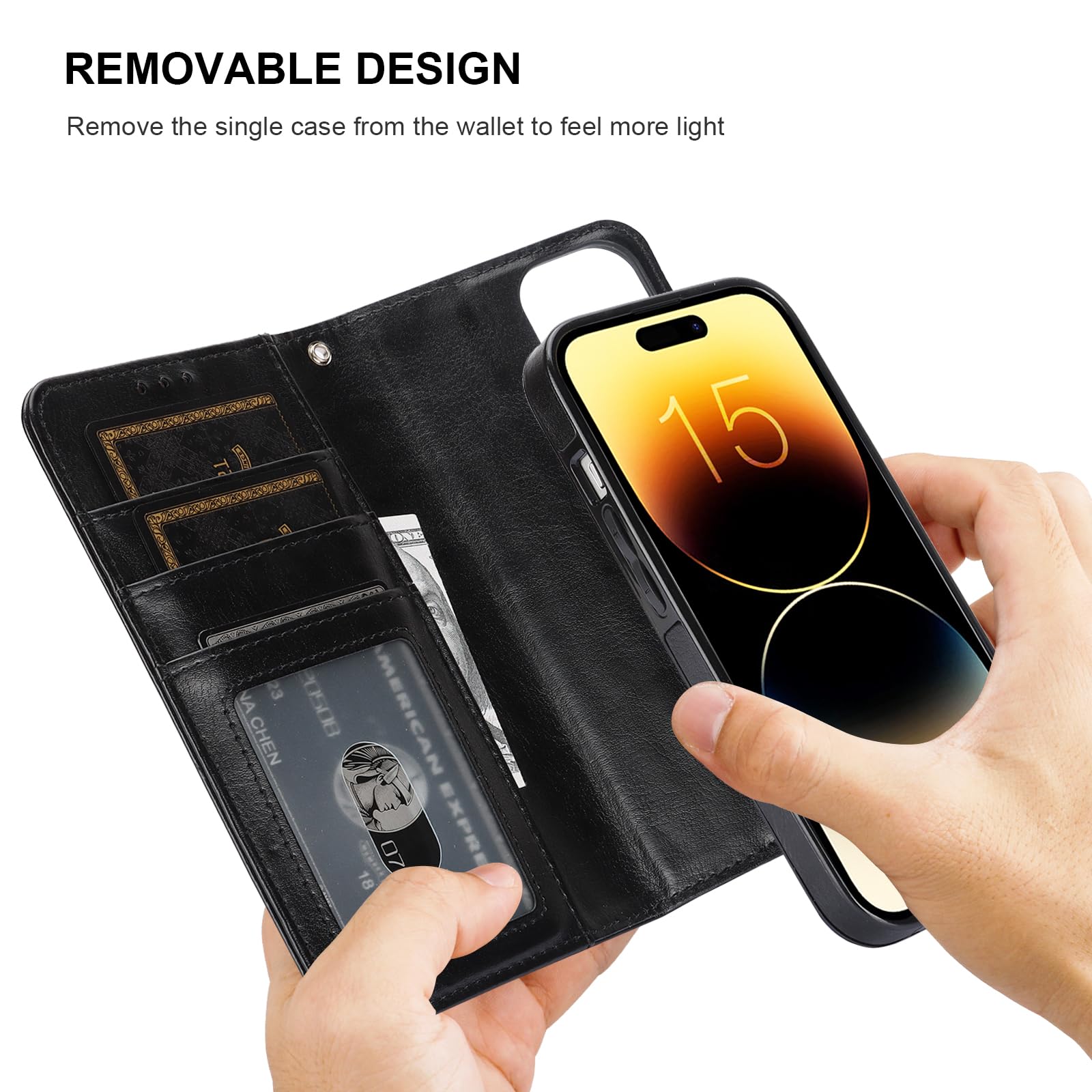 Foto 4 pulgar | Funda Tipo Cartera Bocasal Para Iphone 15 De 6.1 Pulgadas Con Magsafe Black - Venta Internacional.