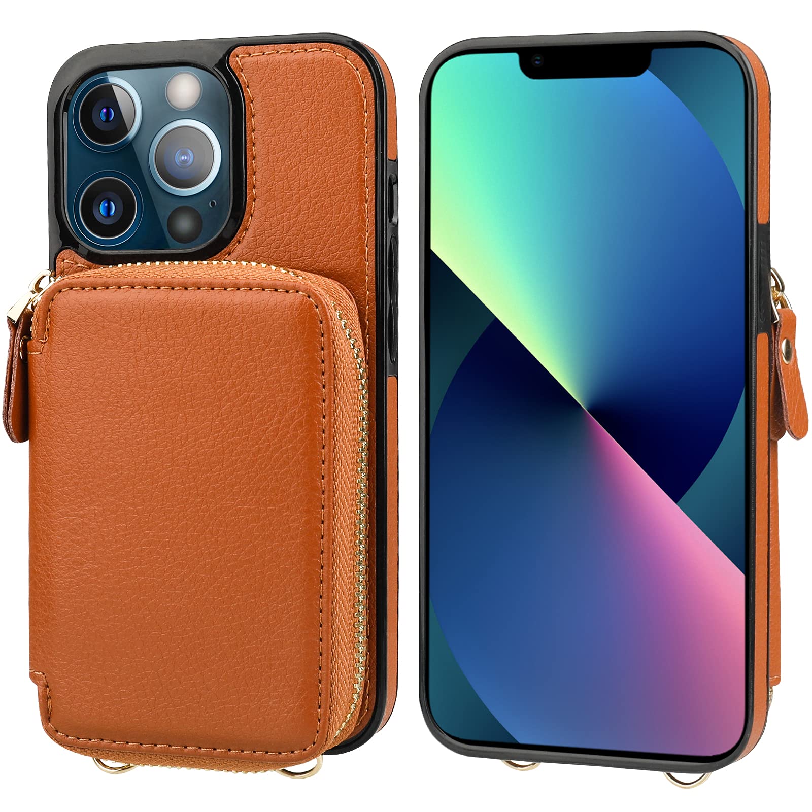 Foto 4 pulgar | Funda Tipo Cartera Bocasal Con Bloqueo Rfid Para Iphone 13 Pro Max, Color Marrón - Venta Internacional.