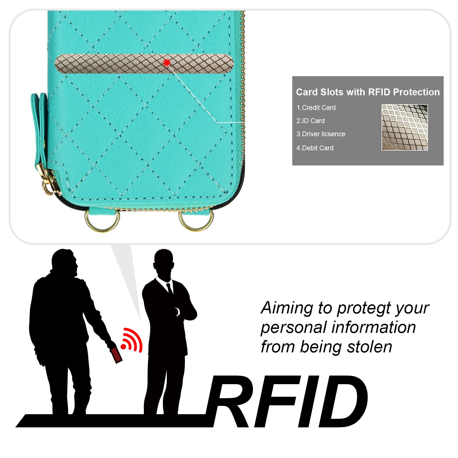 Foto 4 pulgar | Funda Tipo Cartera Tipo Bandolera Bocasal Para Iphone 16 Pro De 6.3 Pulgadas - Venta Internacional.