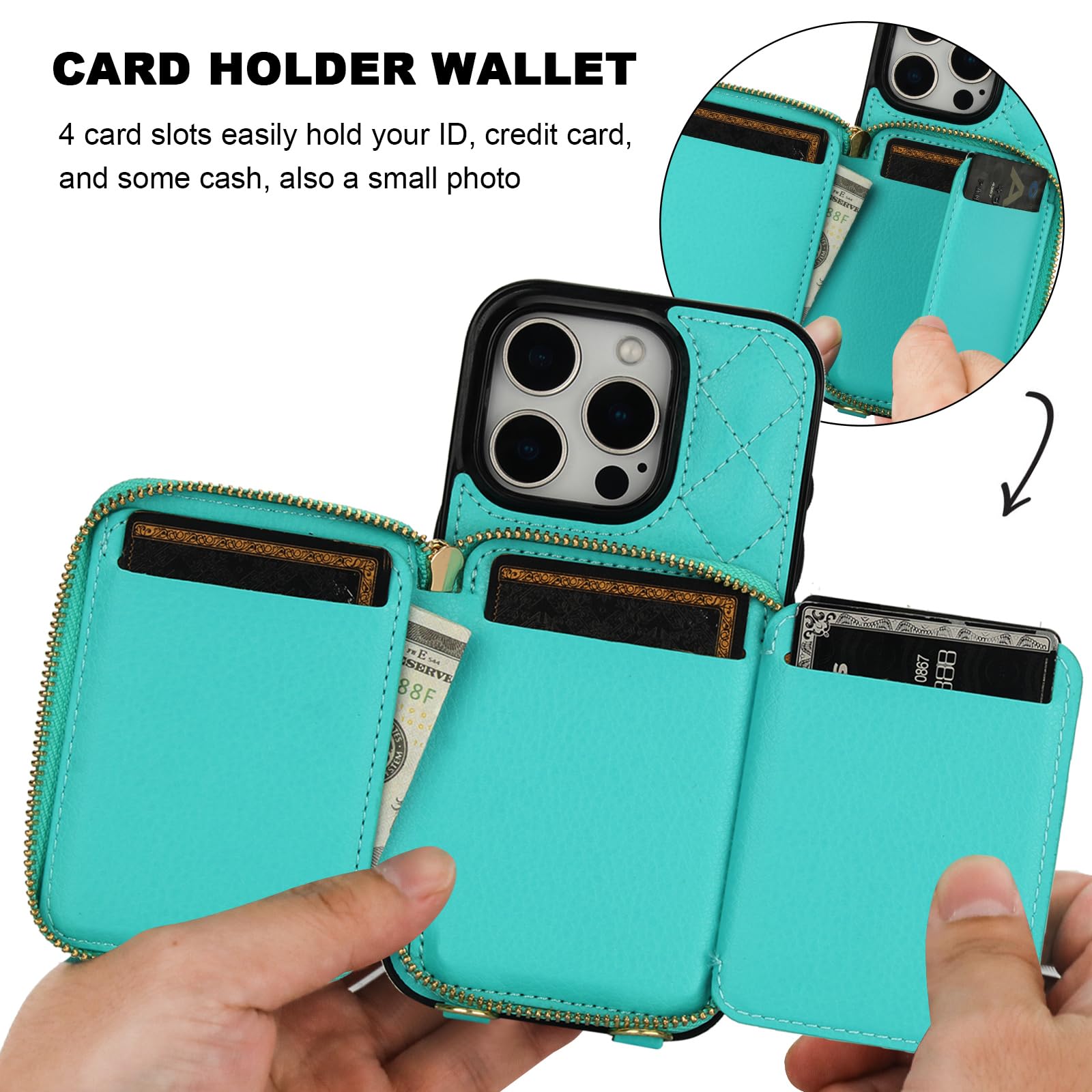 Foto 5 pulgar | Funda Tipo Cartera Tipo Bandolera Bocasal Para Iphone 16 Pro De 6.3 Pulgadas - Venta Internacional.