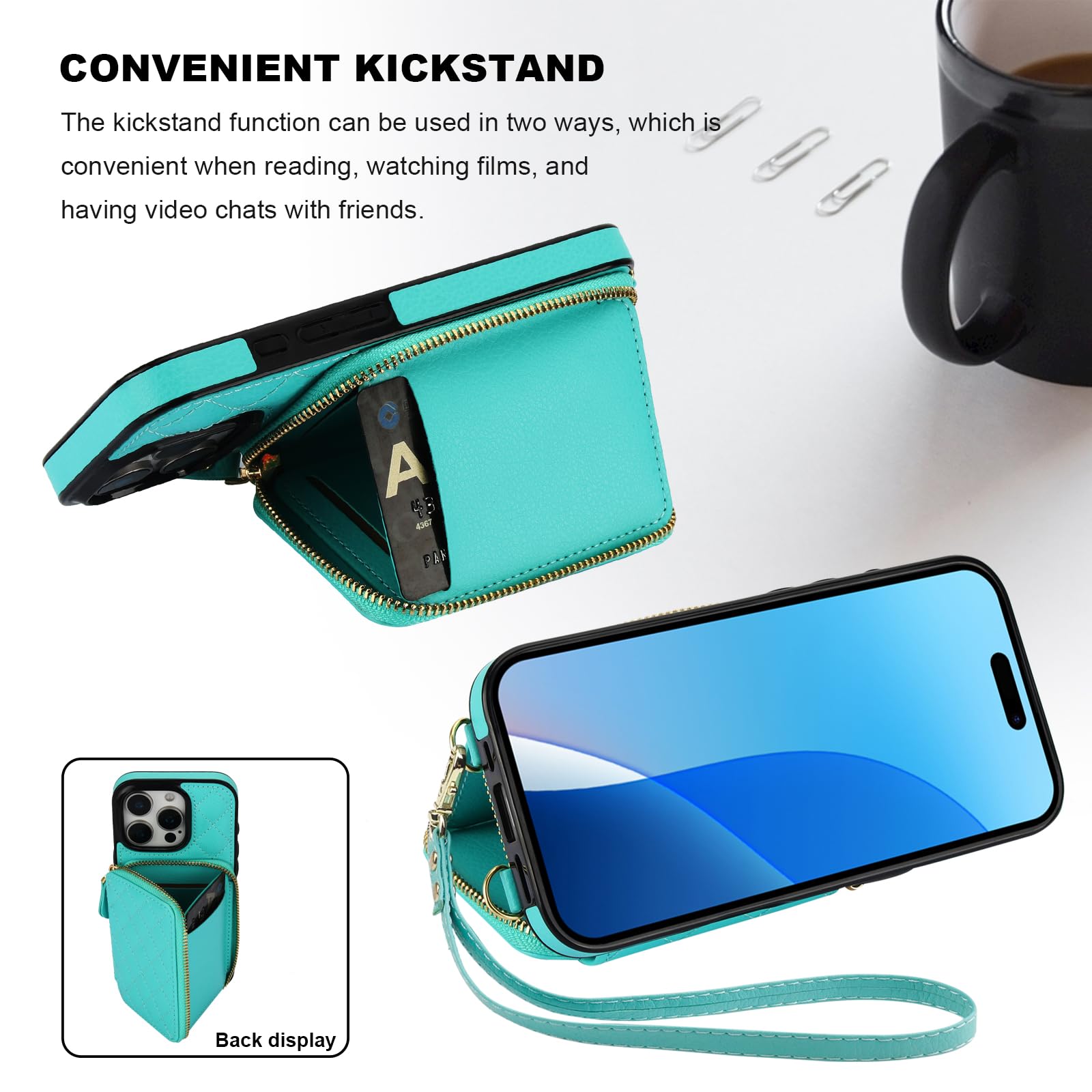 Foto 7 pulgar | Funda Tipo Cartera Tipo Bandolera Bocasal Para Iphone 16 Pro De 6.3 Pulgadas - Venta Internacional.