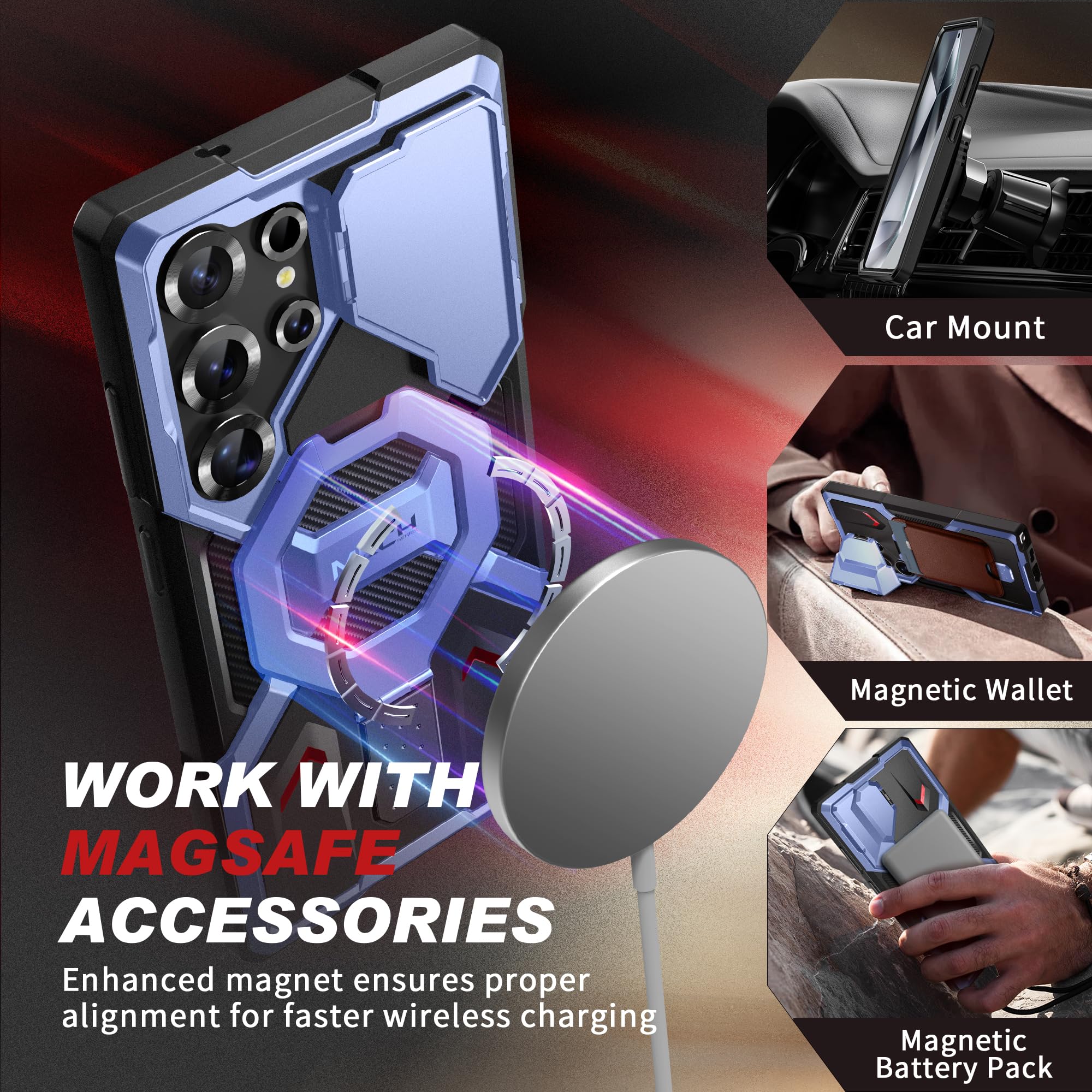 Foto 4 pulgar | Funda Magnética Tongate Con Soporte Para Samsung Galaxy S25 Ultra - Venta Internacional.