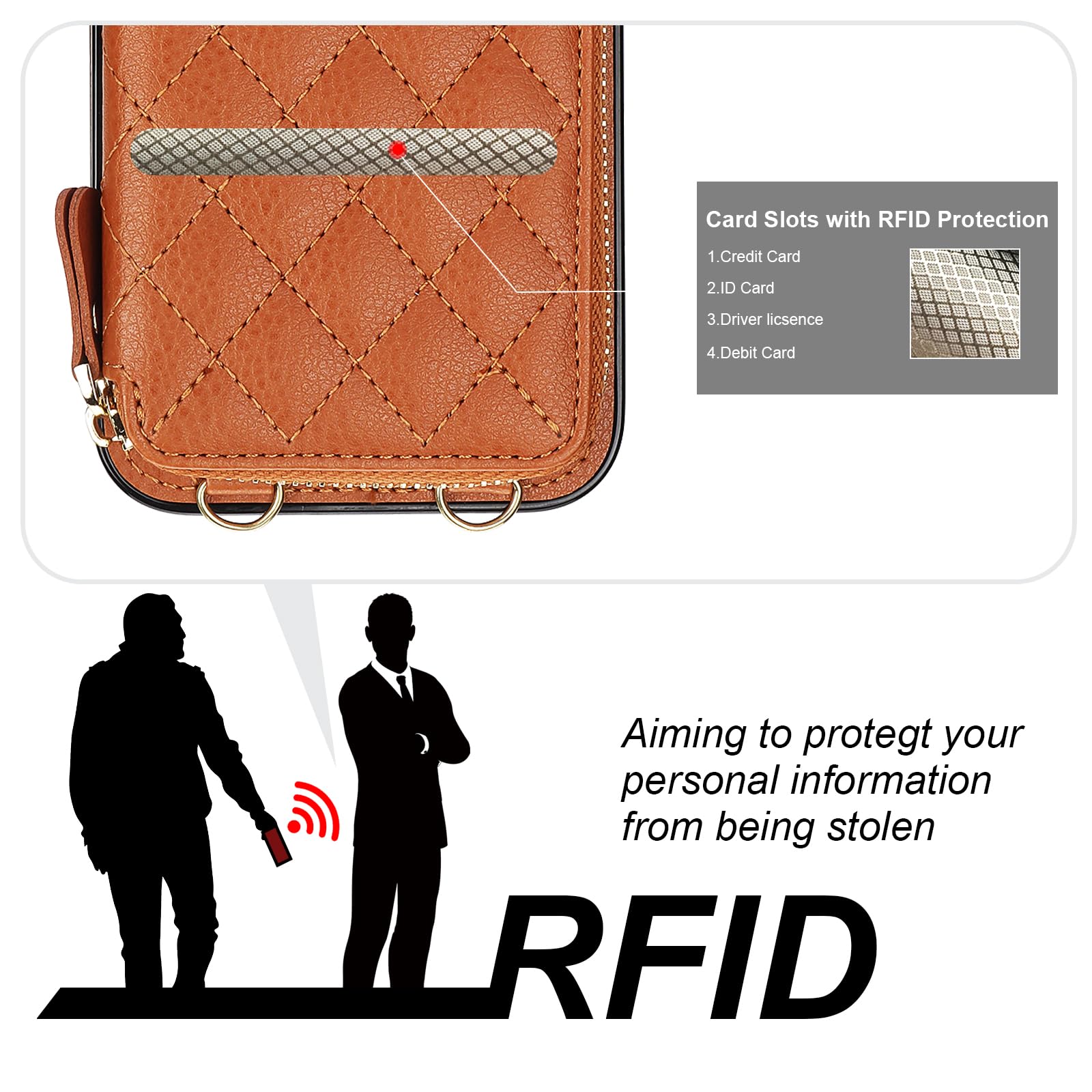 Foto 4 pulgar | Funda Tipo Cartera Tipo Bandolera Bocasal Para Iphone 15 Pro 6.1 - Venta Internacional.