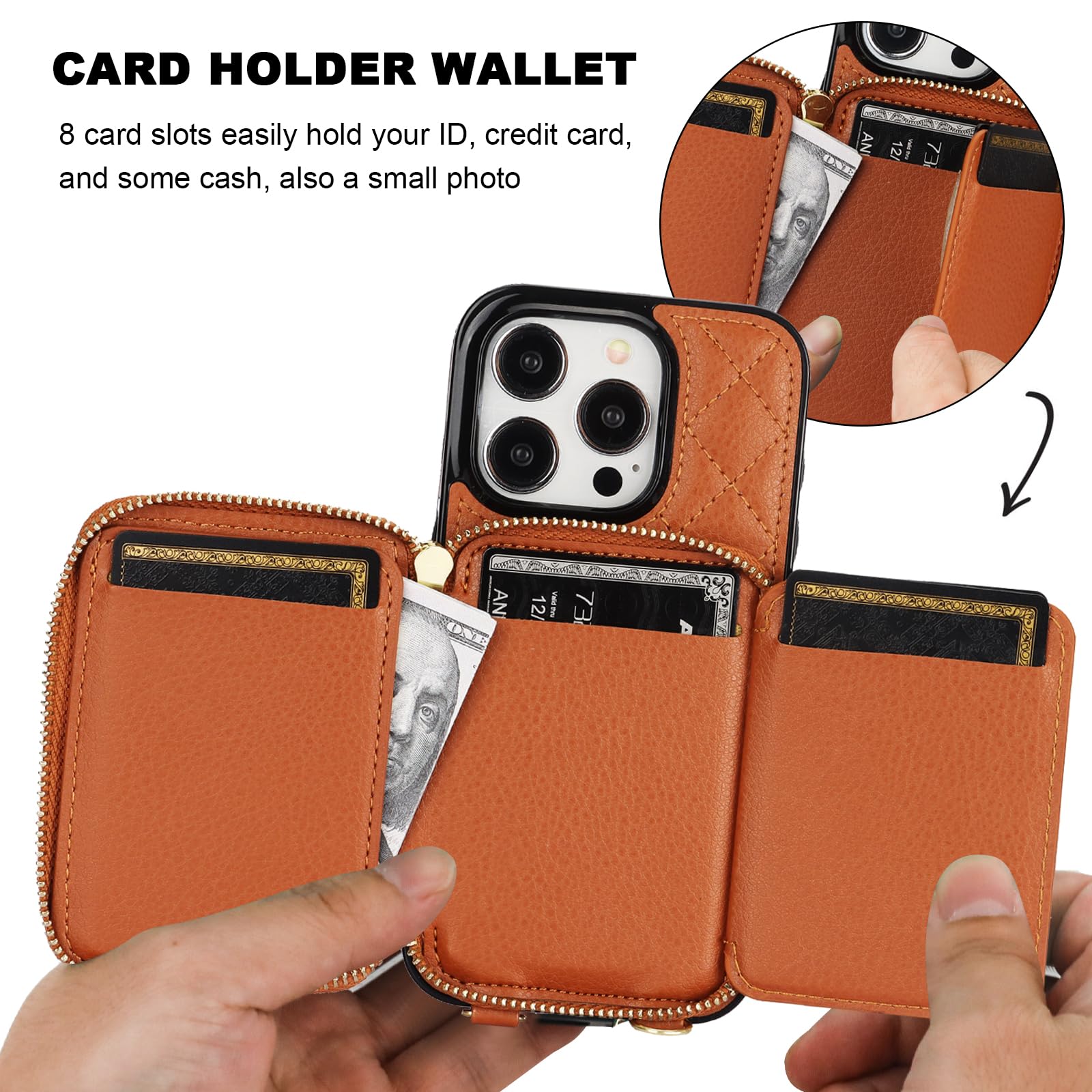 Foto 5 pulgar | Funda Tipo Cartera Tipo Bandolera Bocasal Para Iphone 15 Pro 6.1 - Venta Internacional.