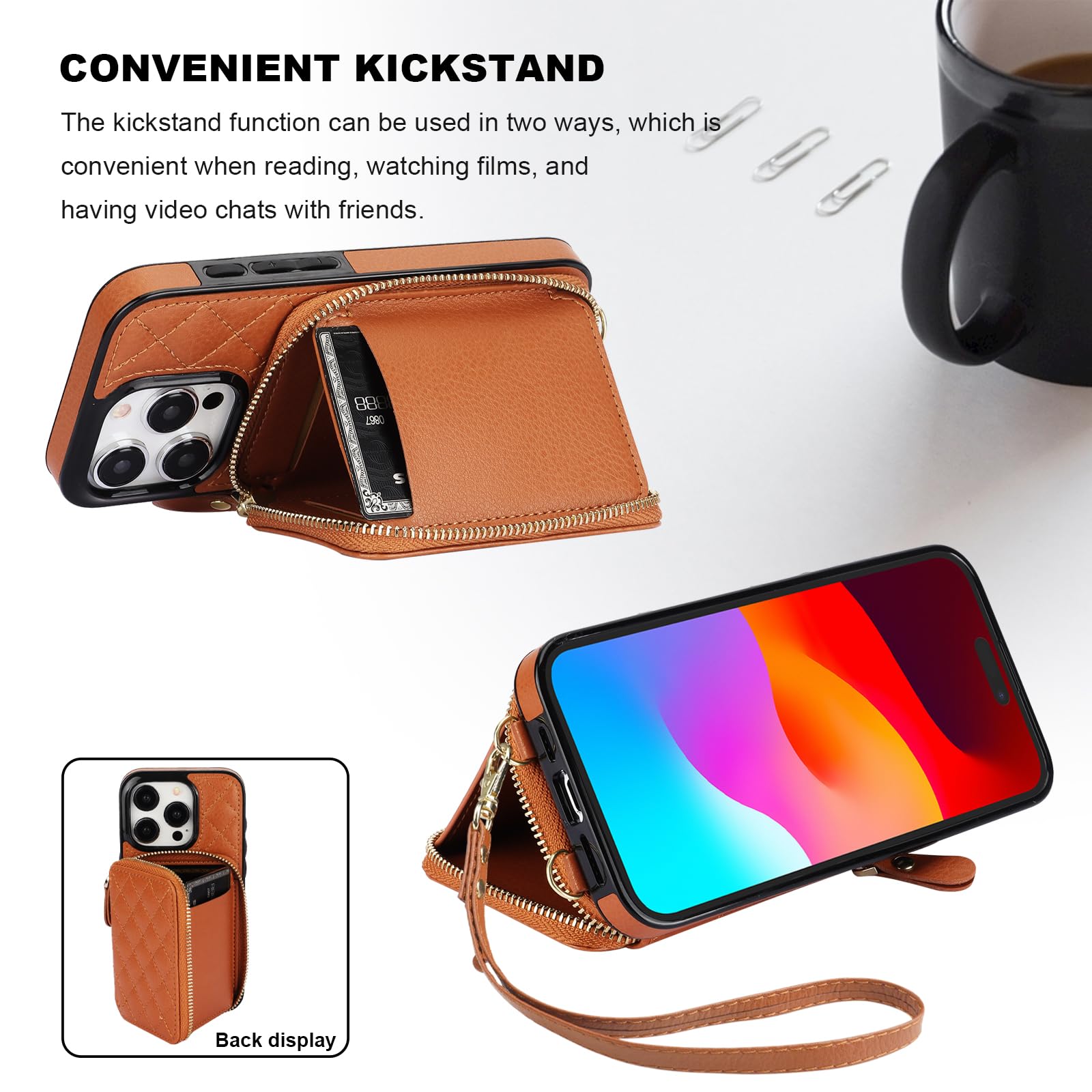 Foto 7 pulgar | Funda Tipo Cartera Tipo Bandolera Bocasal Para Iphone 15 Pro 6.1 - Venta Internacional.