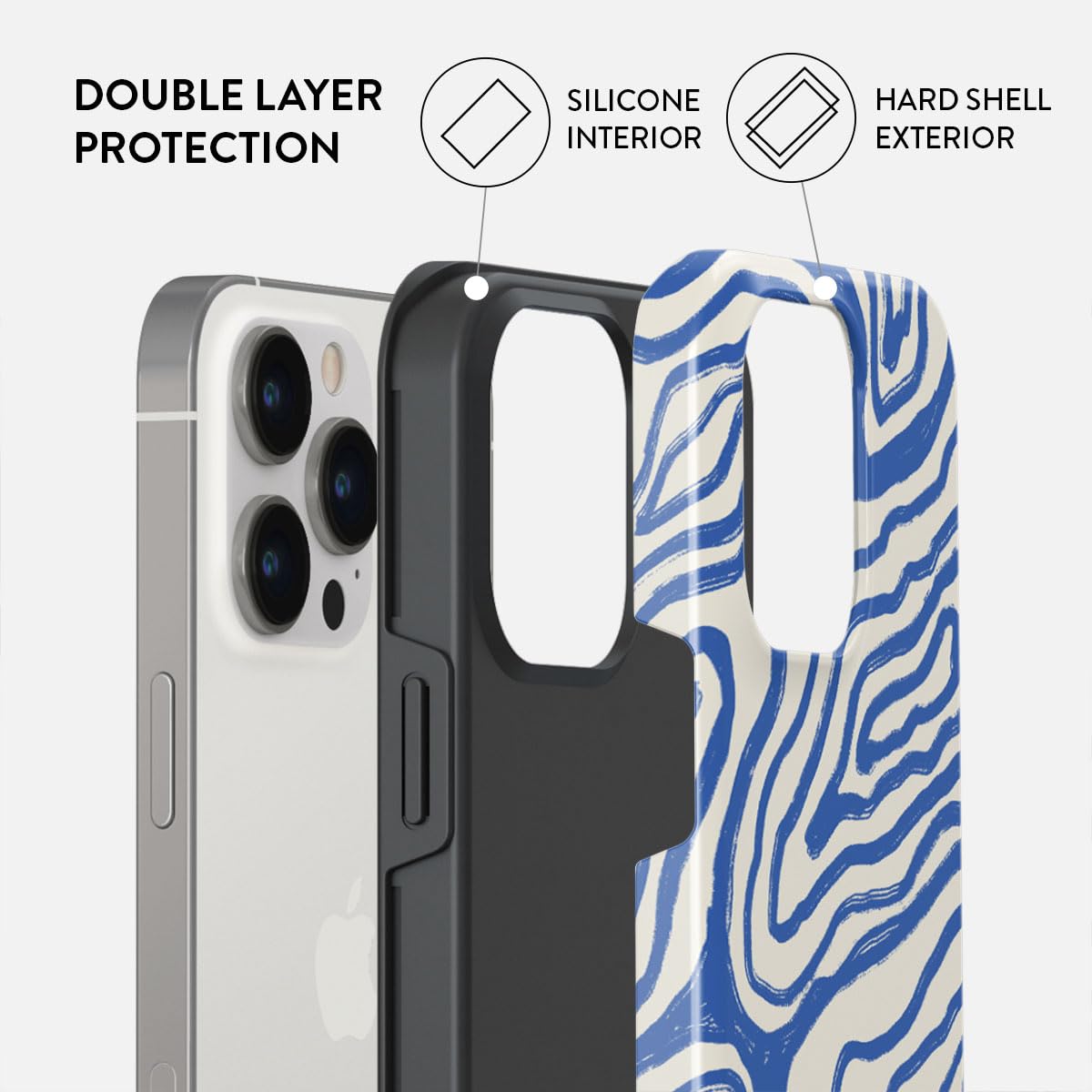Foto 3 pulgar | Funda Para Teléfono Burga Compatible Con Iphone 14 Pro Max - Azul - Venta Internacional.
