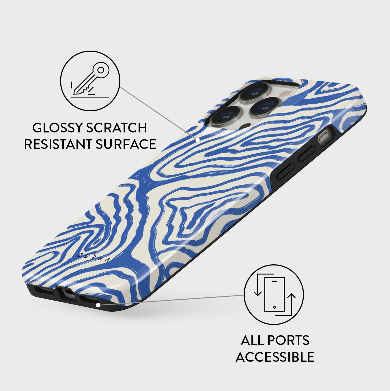 Foto 4 pulgar | Funda Para Teléfono Burga Compatible Con Iphone 14 Pro Max - Azul - Venta Internacional.