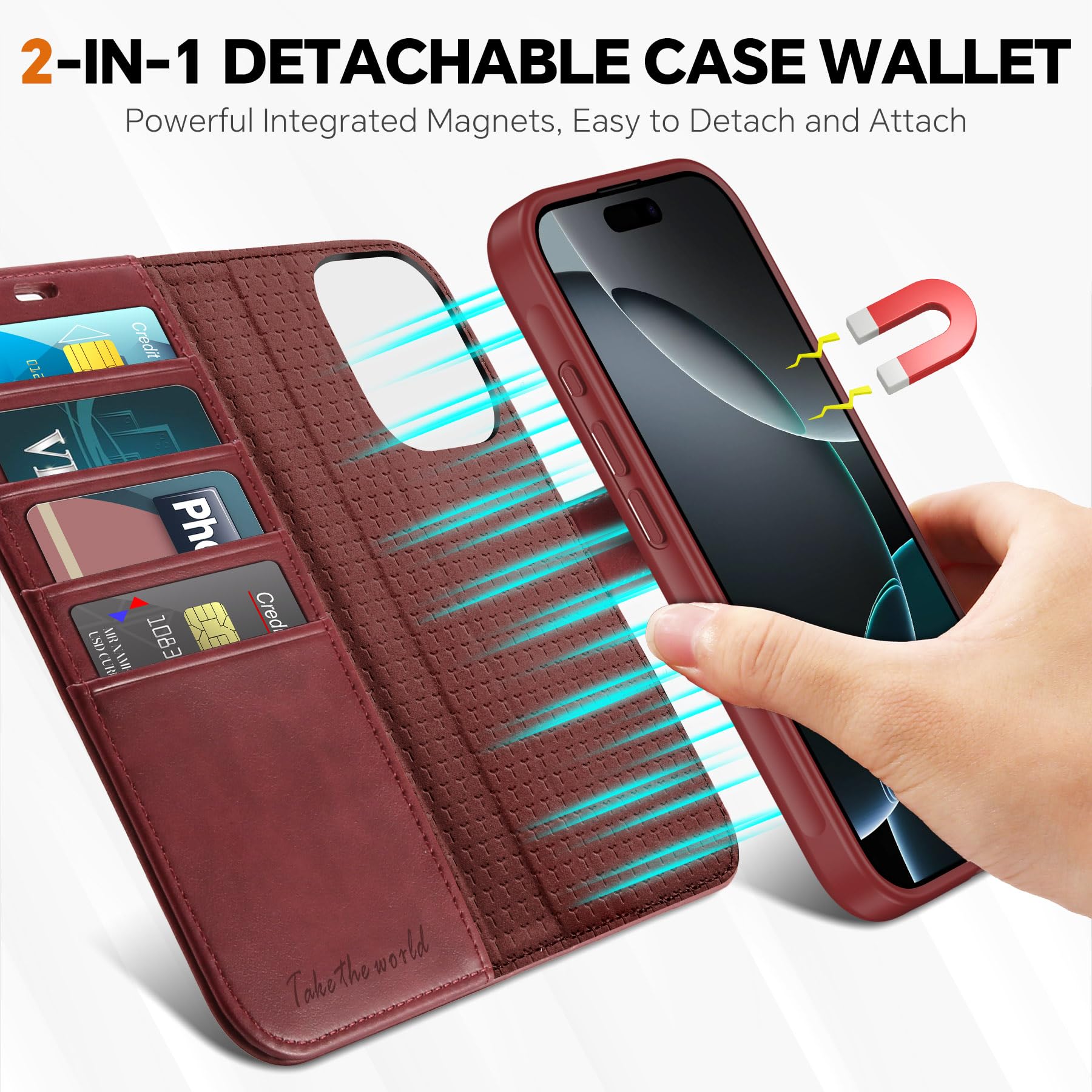 Foto 4 pulgar | Funda Tipo Cartera Tucch Para Iphone 16 Pro Con Bloqueo Rfid - Venta Internacional.