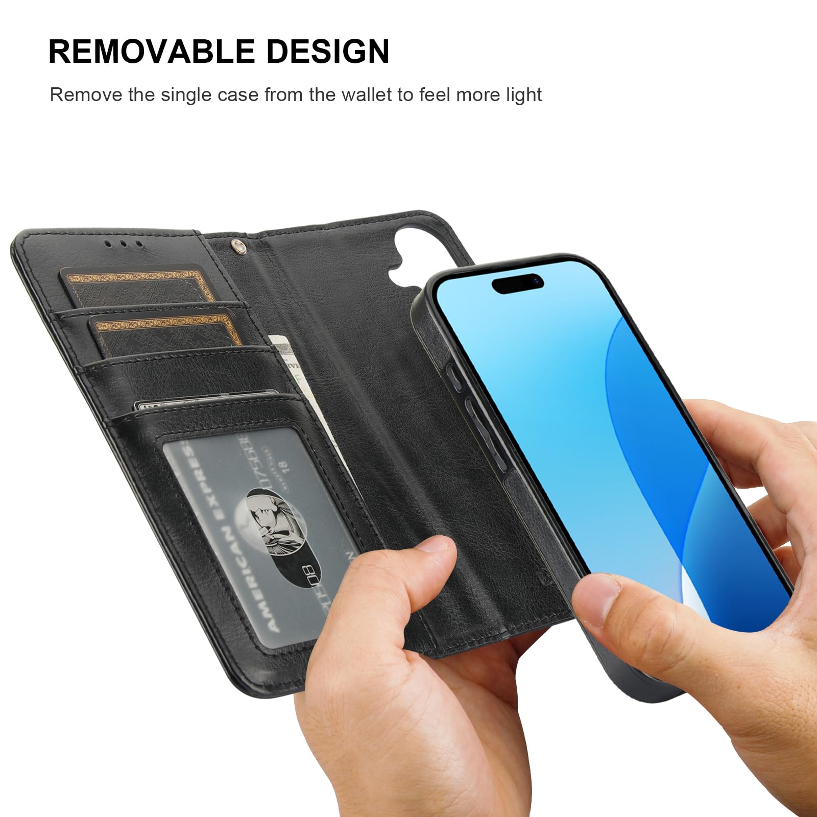 Foto 4 pulgar | Funda Tipo Cartera Bocasal Para Iphone 16 Con Magsafe Rfid Negra - Venta Internacional.