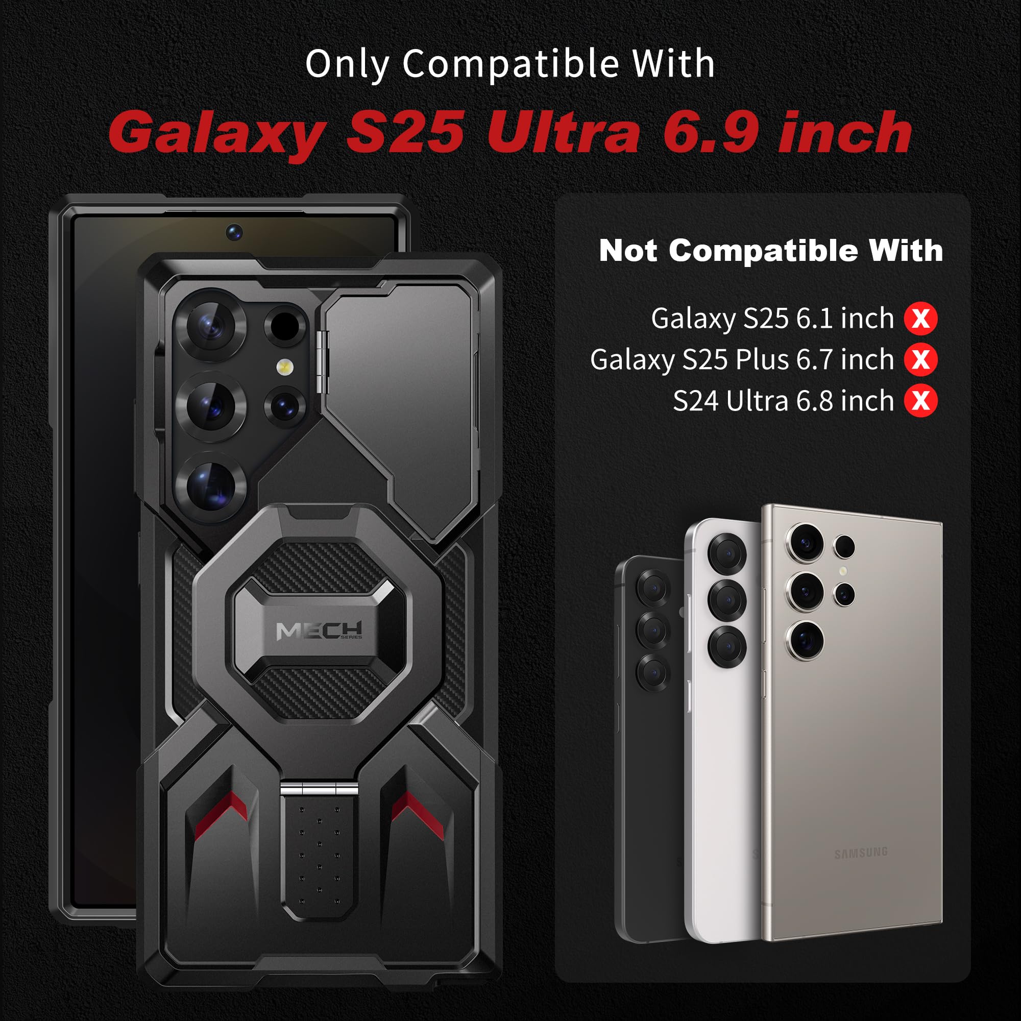 Foto 2 | Funda Tongate Con Soporte Magnético Y Privacidad Para Samsung S25 Ultra - Venta Internacional.