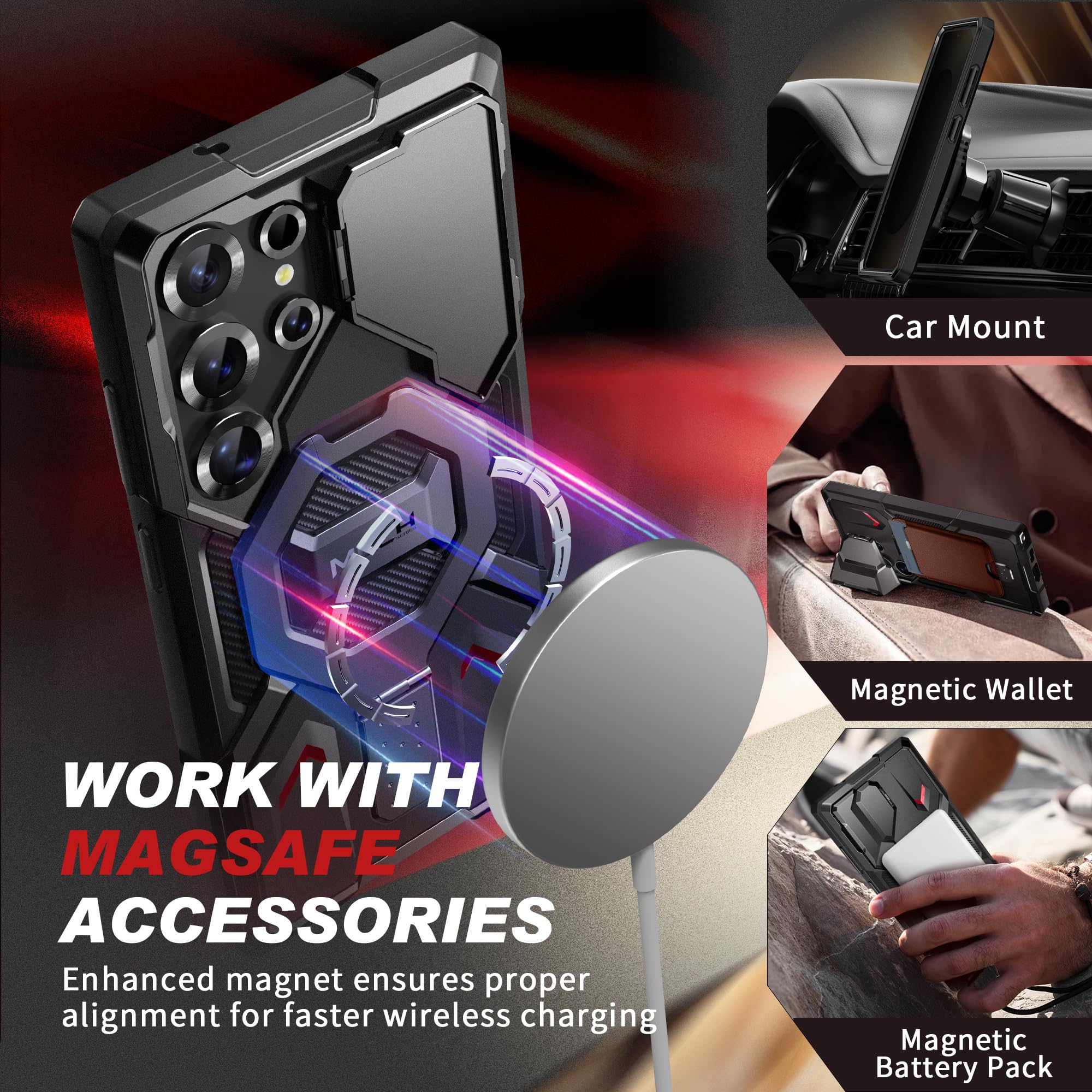 Foto 4 pulgar | Funda Tongate Con Soporte Magnético Y Privacidad Para Samsung S25 Ultra - Venta Internacional.