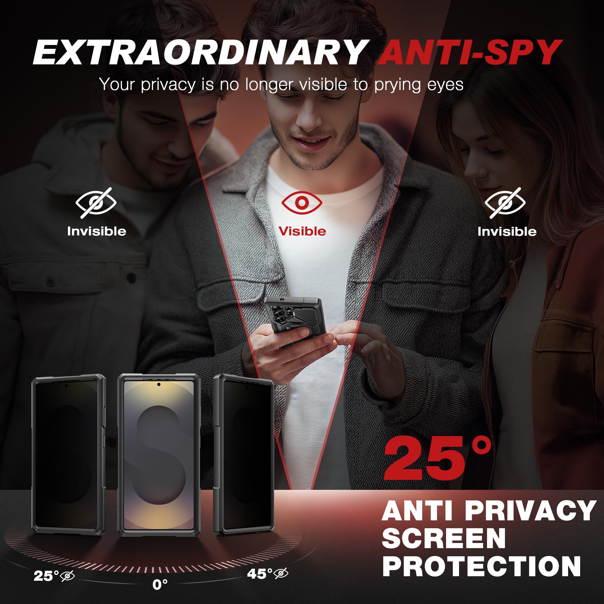 Foto 4 | Funda Tongate Con Soporte Magnético Y Privacidad Para Samsung S25 Ultra - Venta Internacional.