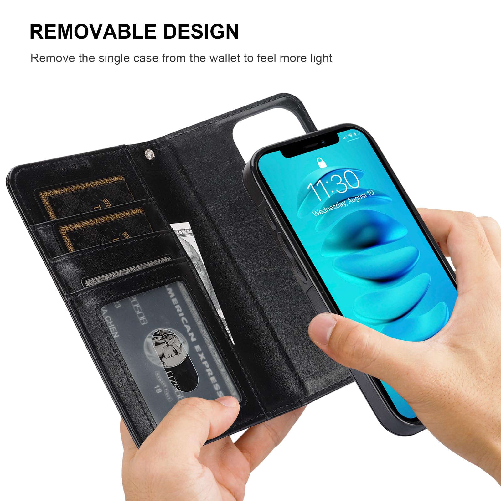 Foto 4 pulgar | Funda Tipo Cartera Bocasal Para Iphone 14 Pro Con Magsafe Black - Venta Internacional.