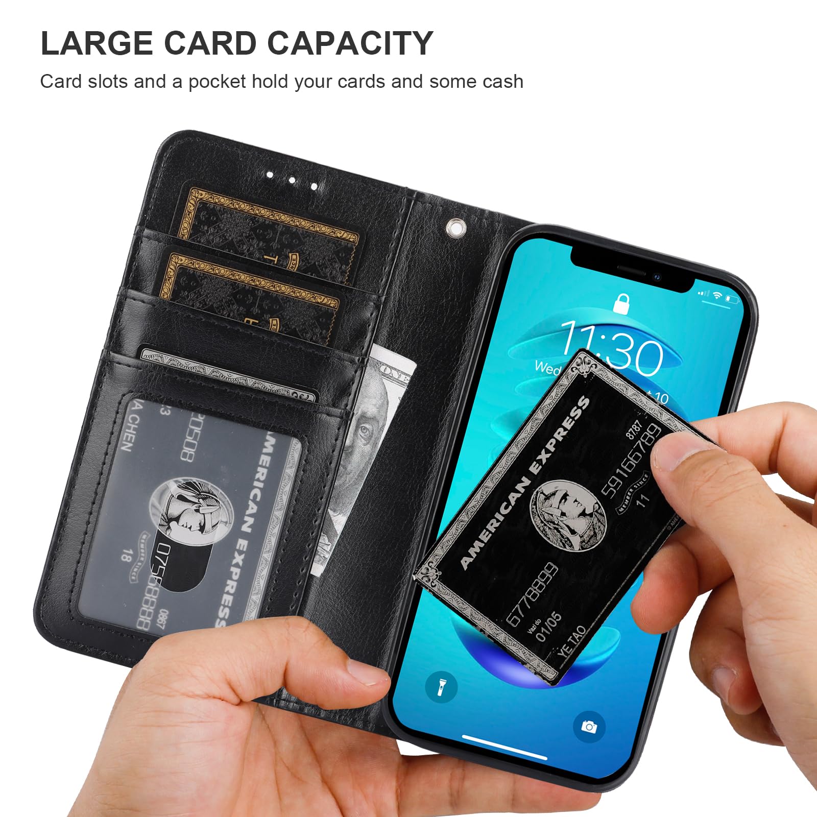 Foto 6 pulgar | Funda Tipo Cartera Bocasal Para Iphone 14 Pro Con Magsafe Black - Venta Internacional.