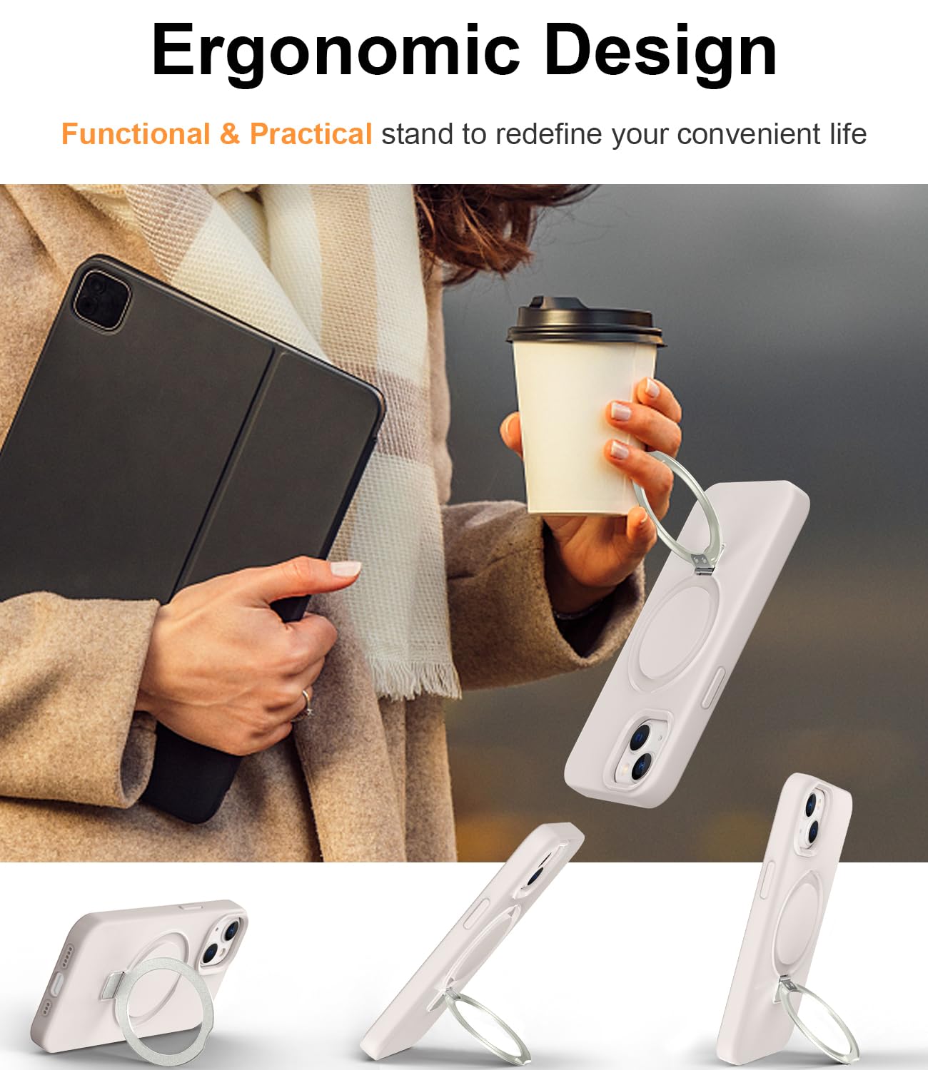 Foto 2 | Funda De Silicona Sterker Con Soporte Magnético Para Iphone 13/14 - Venta Internacional.