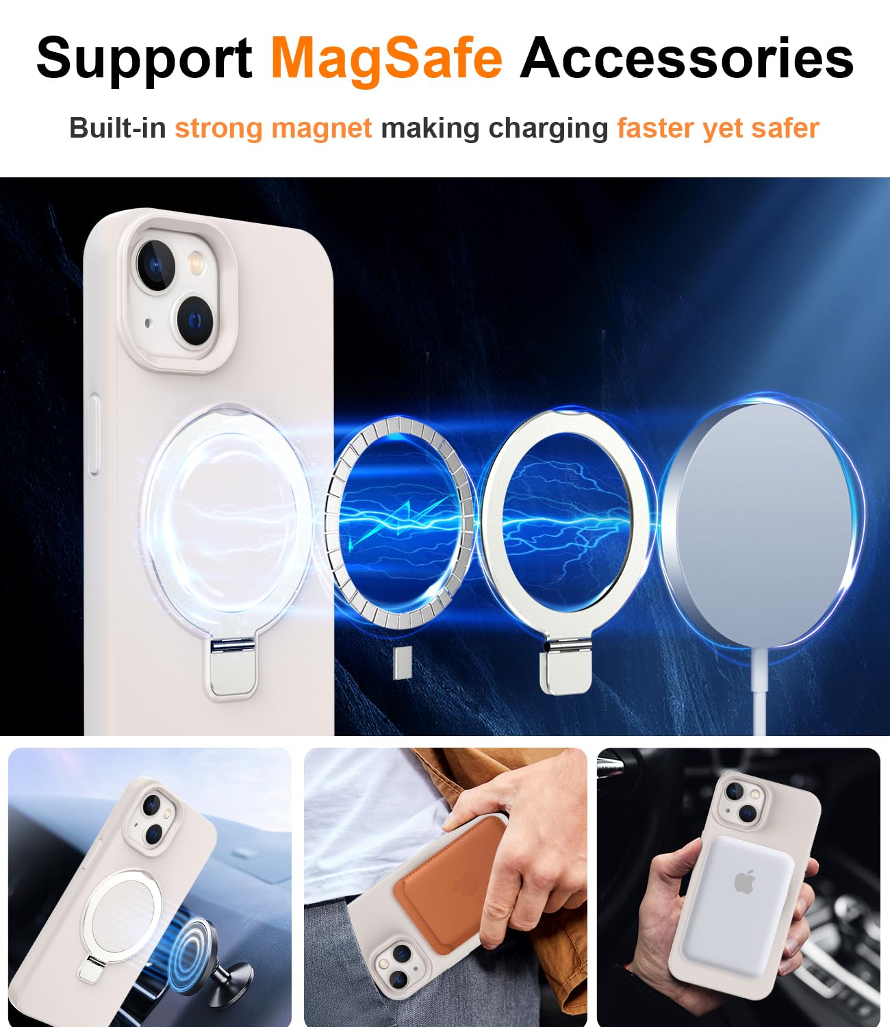 Foto 3 | Funda De Silicona Sterker Con Soporte Magnético Para Iphone 13/14 - Venta Internacional.