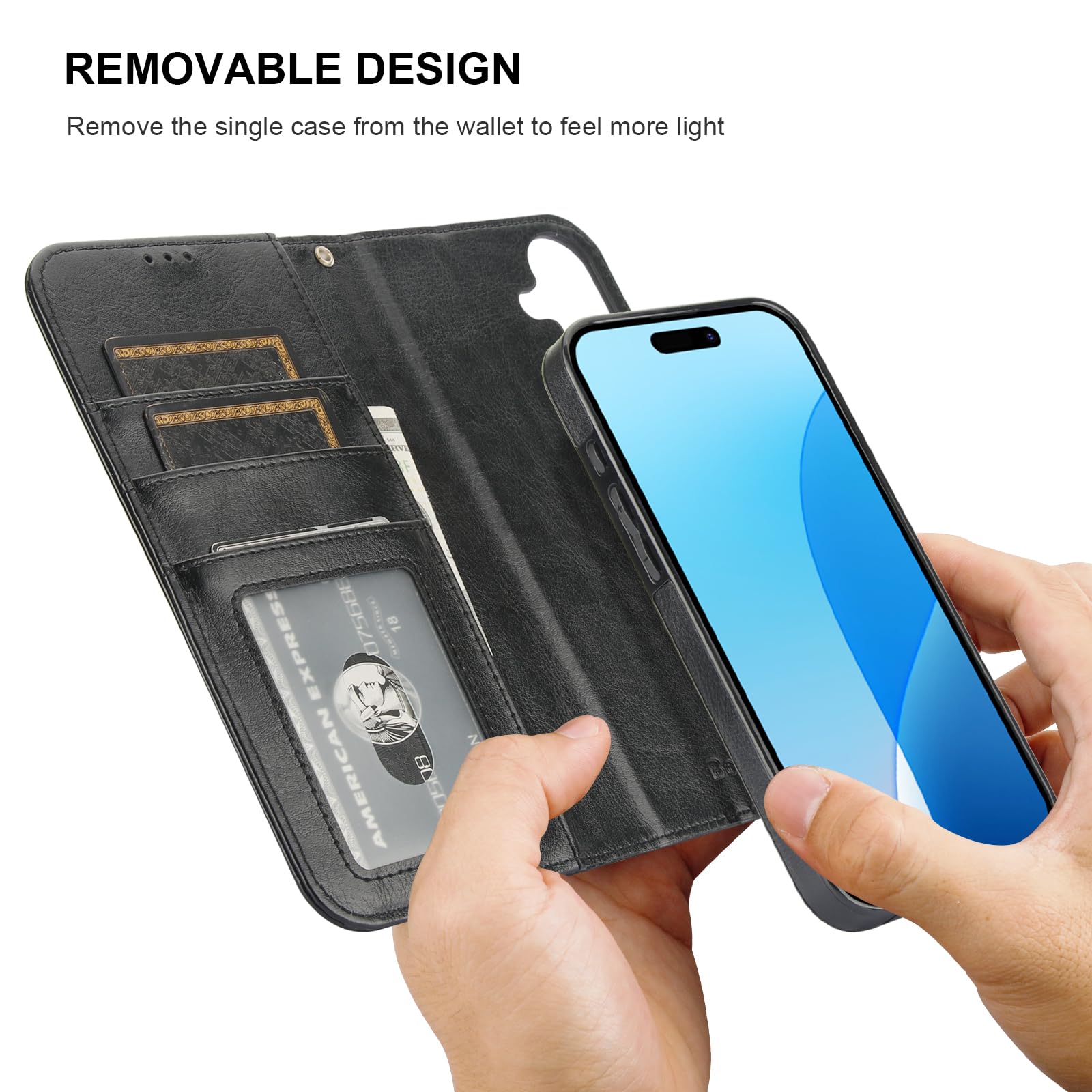Foto 4 pulgar | Funda Tipo Cartera Bocasal Para Iphone 16 Plus Con Magsafe Black - Venta Internacional.