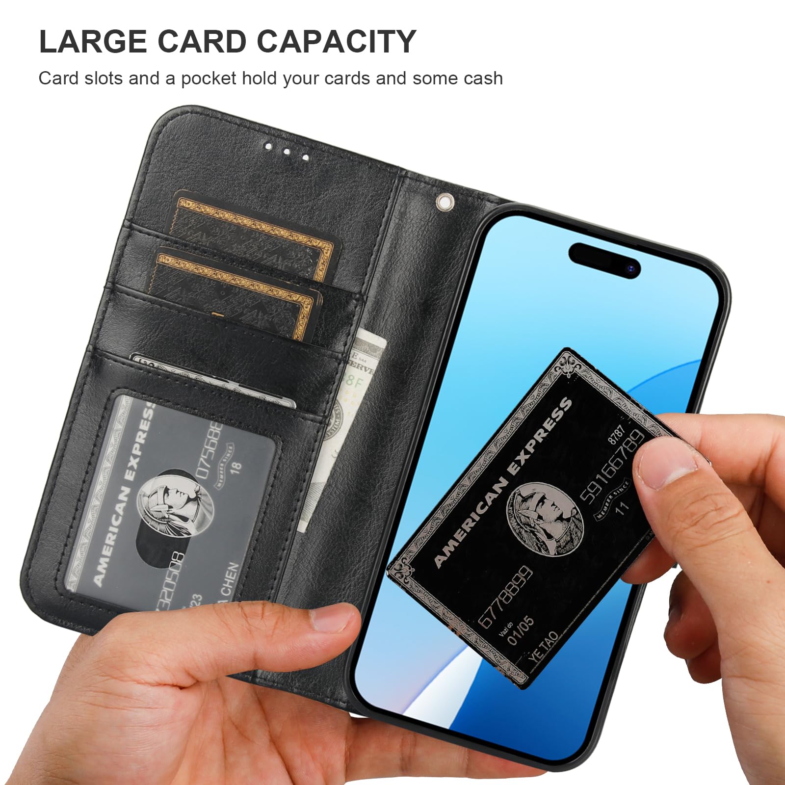 Foto 6 pulgar | Funda Tipo Cartera Bocasal Para Iphone 16 Plus Con Magsafe Black - Venta Internacional.