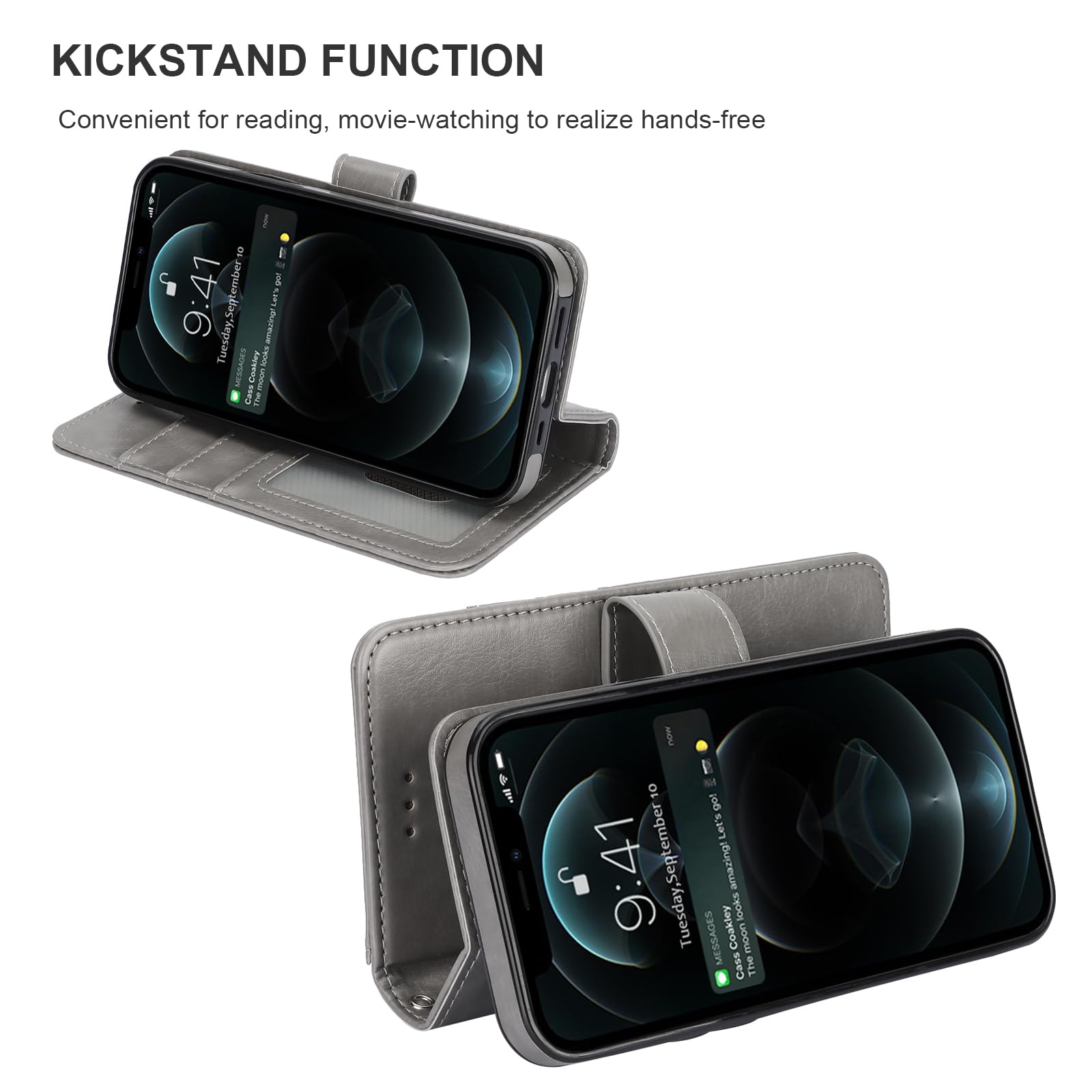 Foto 7 | Funda Tipo Cartera Bocasal Para Iphone 12/12 Pro Con Magsafe Grey - Venta Internacional.