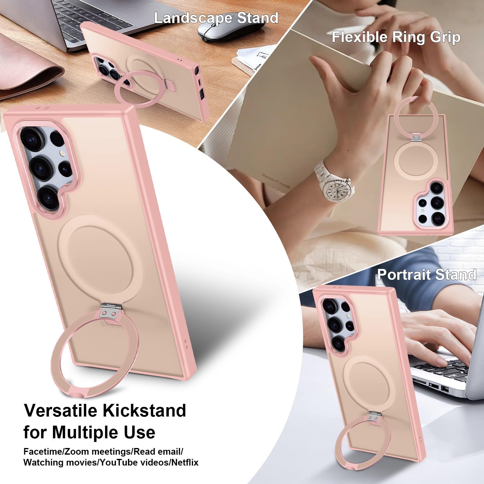 Foto 4 pulgar | Funda Para Teléfono Sterker Con Forma De Anillo Magnético Con Soporte Para Samsung S25 Ultra - Venta Internacional.