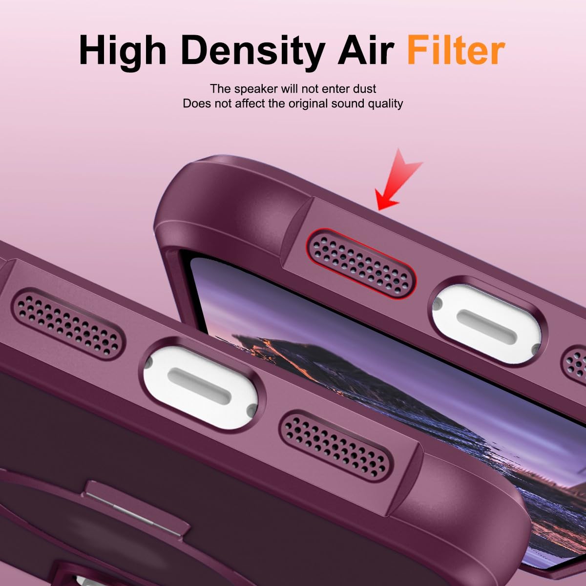Foto 8 pulgar | Funda De Teléfono Sterker Con Soporte Magnético Para Iphone 13 Pro Max Wine - Venta Internacional.