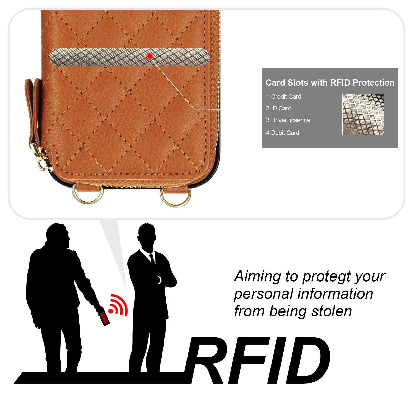 Foto 4 pulgar | Funda Tipo Cartera Tipo Bandolera Bocasal Para Iphone 16 Pro De 6.3 Pulgadas - Venta Internacional.