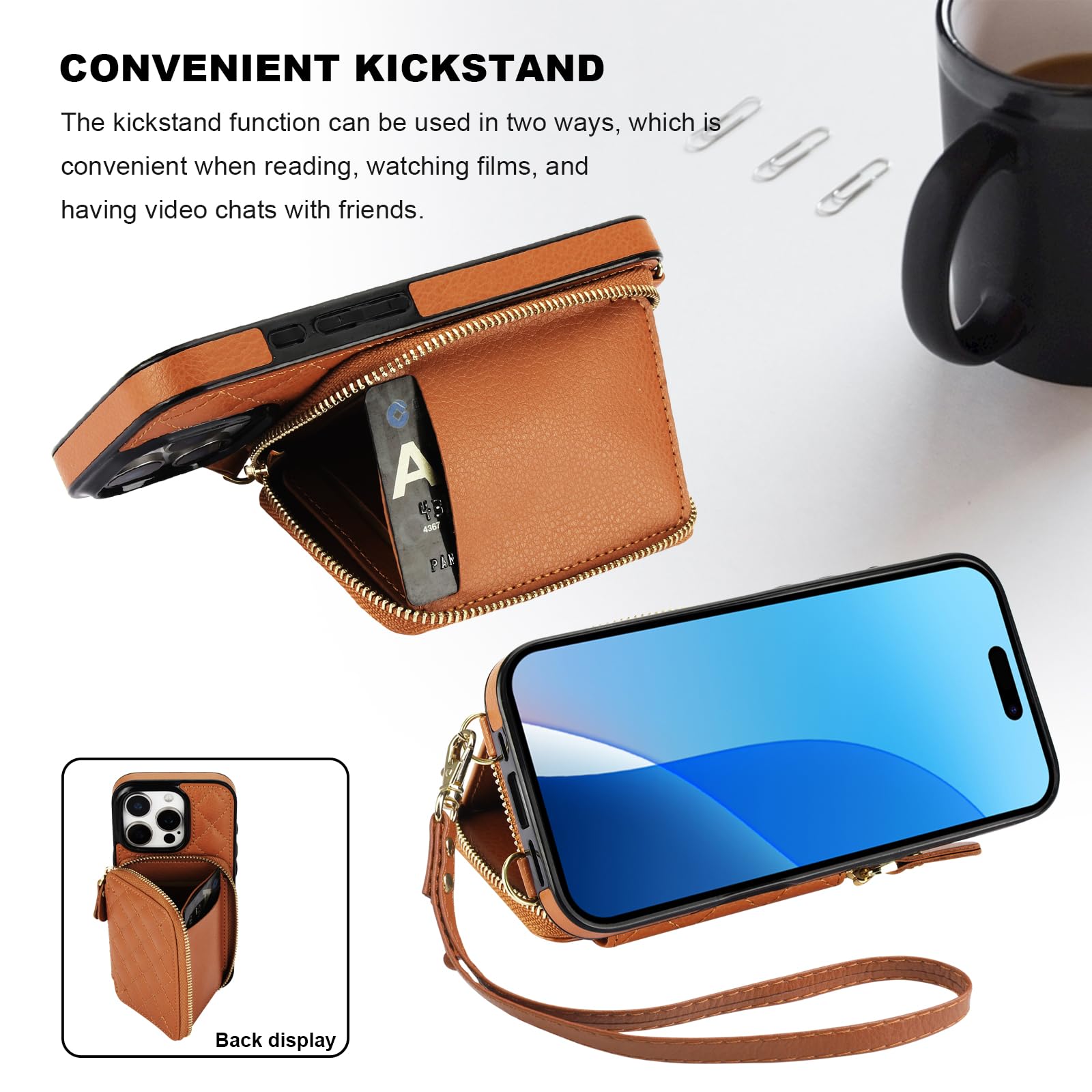 Foto 7 pulgar | Funda Tipo Cartera Tipo Bandolera Bocasal Para Iphone 16 Pro De 6.3 Pulgadas - Venta Internacional.