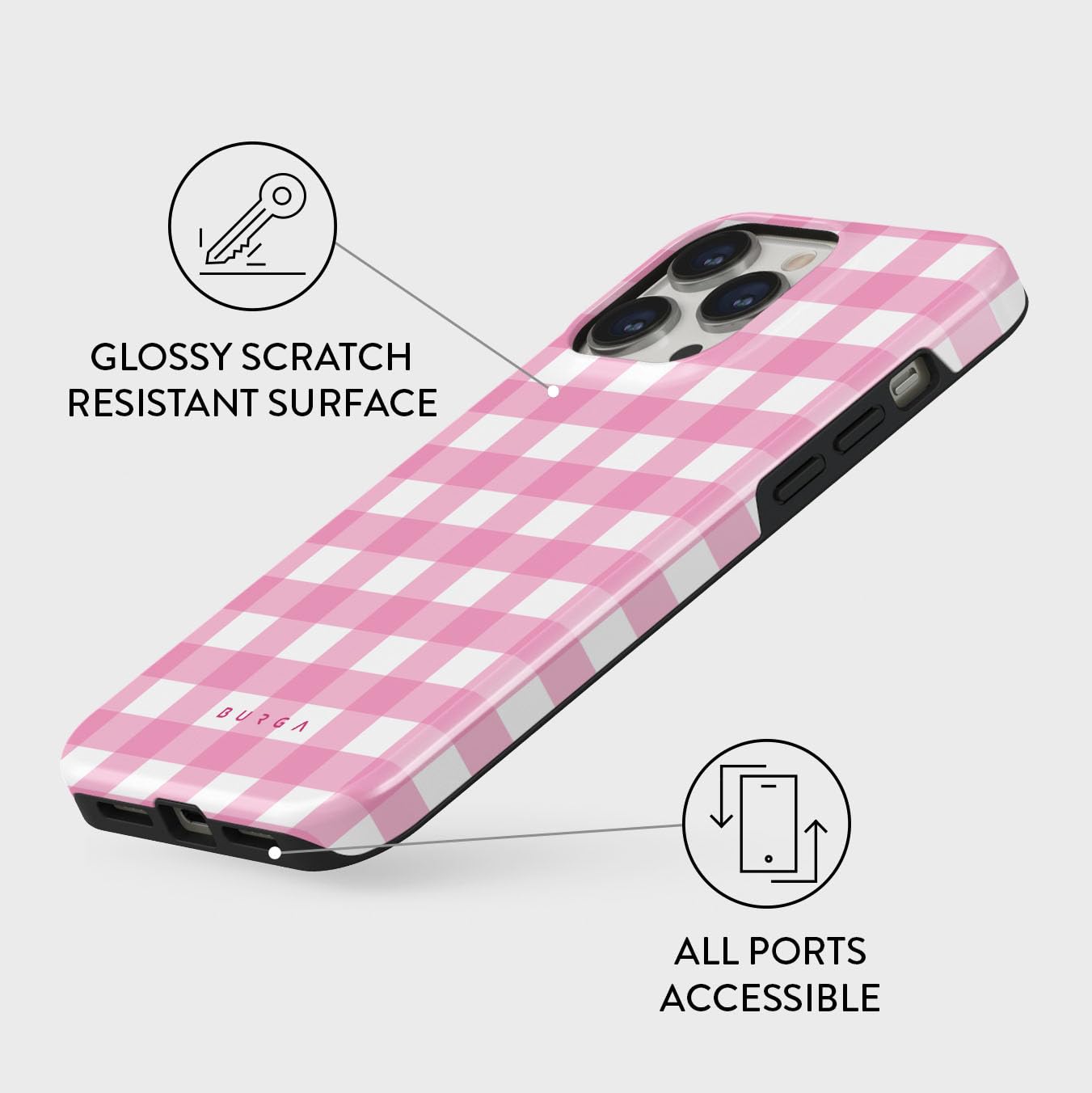 Foto 4 pulgar | Funda Para Teléfono Burga Compatible Con Iphone 14 Pro Max, Color Rosa - Venta Internacional.