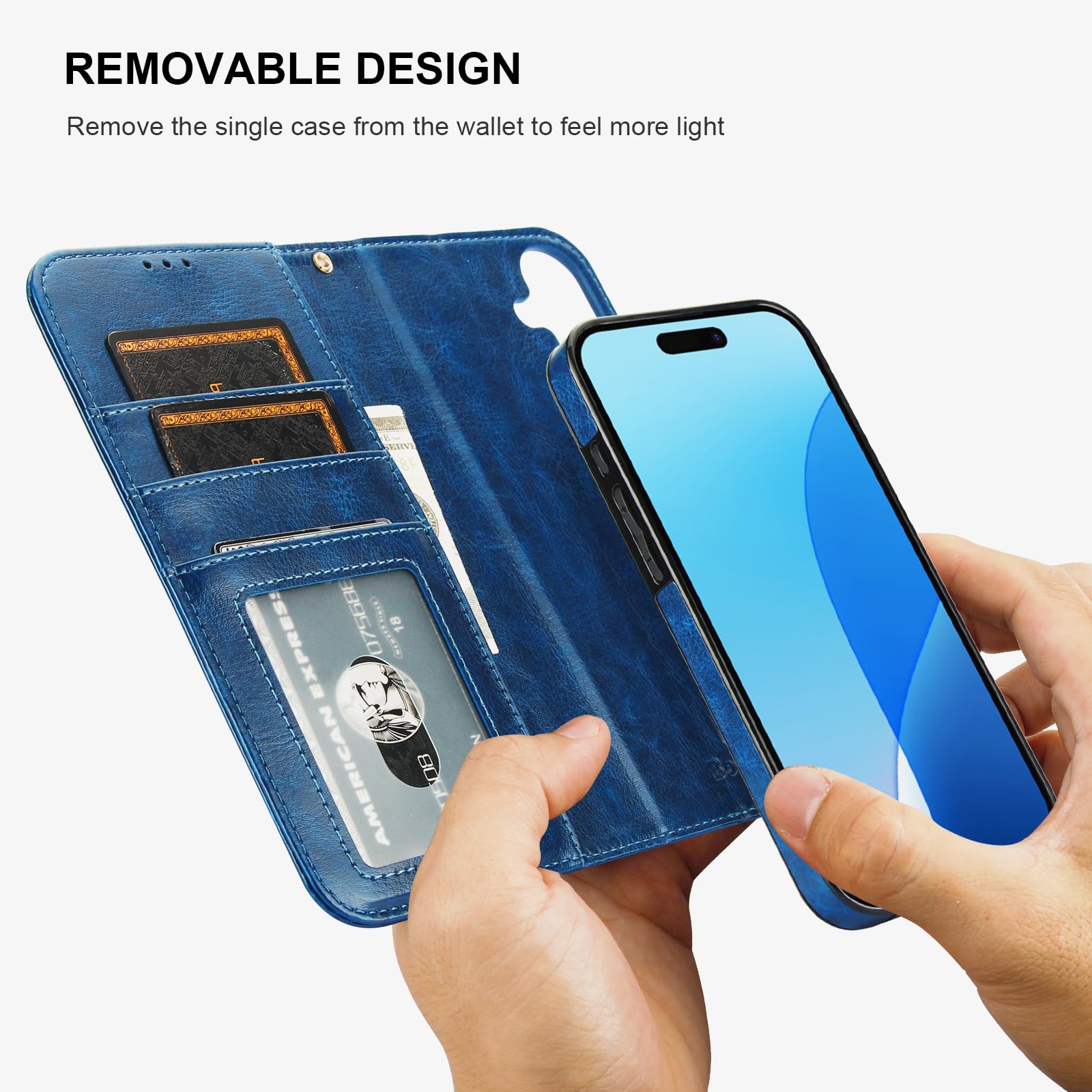 Foto 4 pulgar | Funda Tipo Cartera Bocasal Para Iphone 16 Plus Con Magsafe Blue - Venta Internacional.