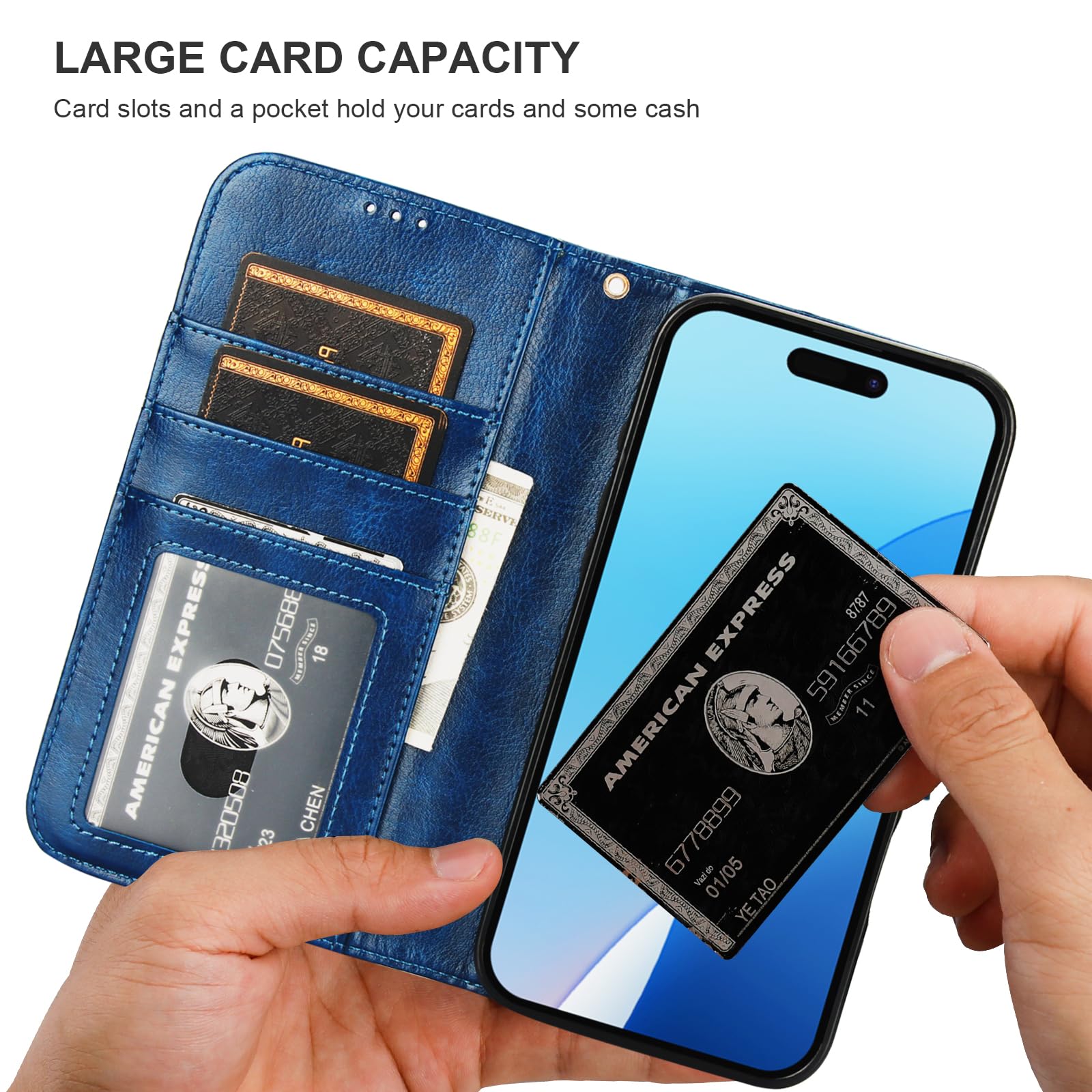 Foto 6 pulgar | Funda Tipo Cartera Bocasal Para Iphone 16 Plus Con Magsafe Blue - Venta Internacional.