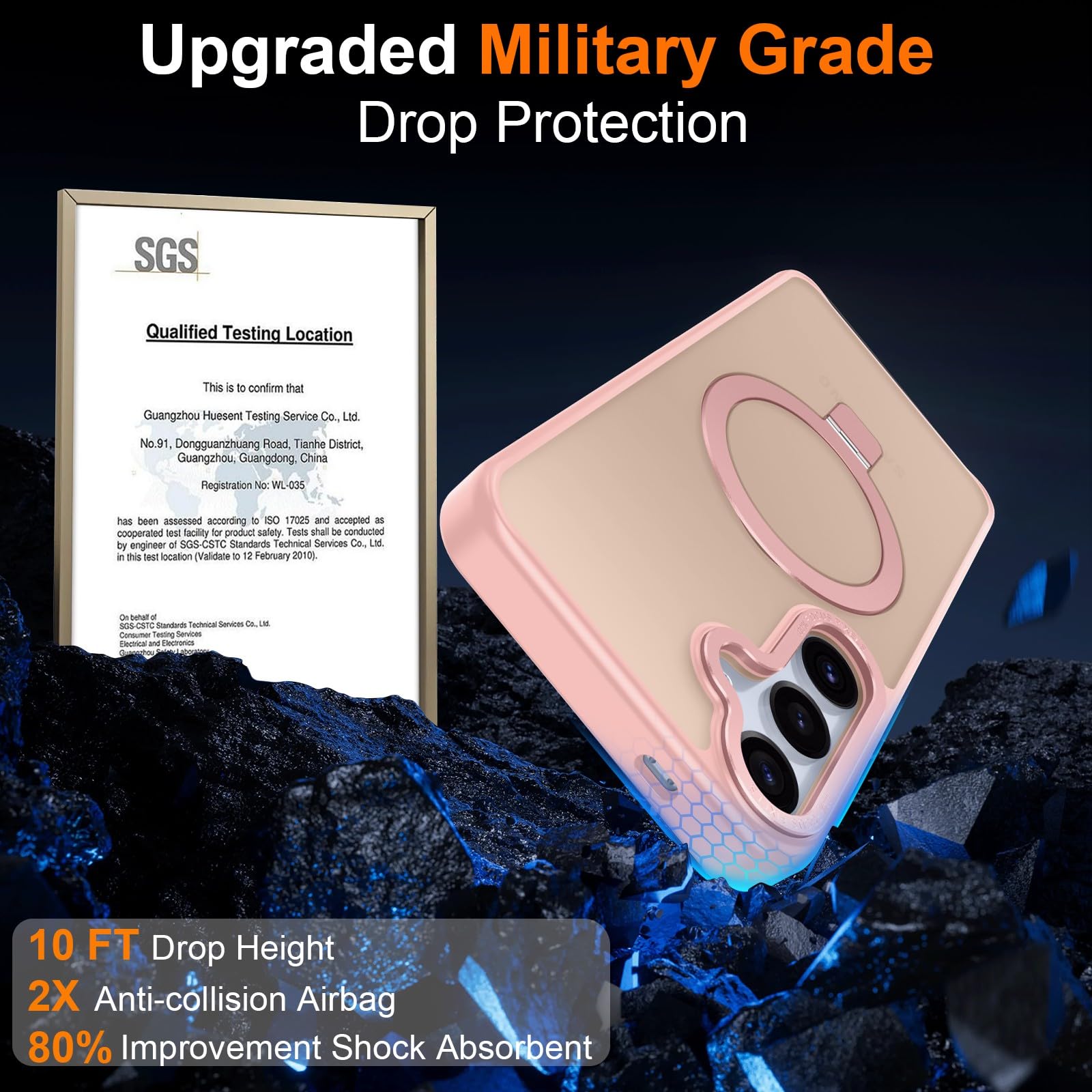 Foto 5 pulgar | Funda Para Teléfono Sterker Con Forma De Anillo Magnético Con Soporte Para Samsung Galaxy S25, Rosa - Venta Internac